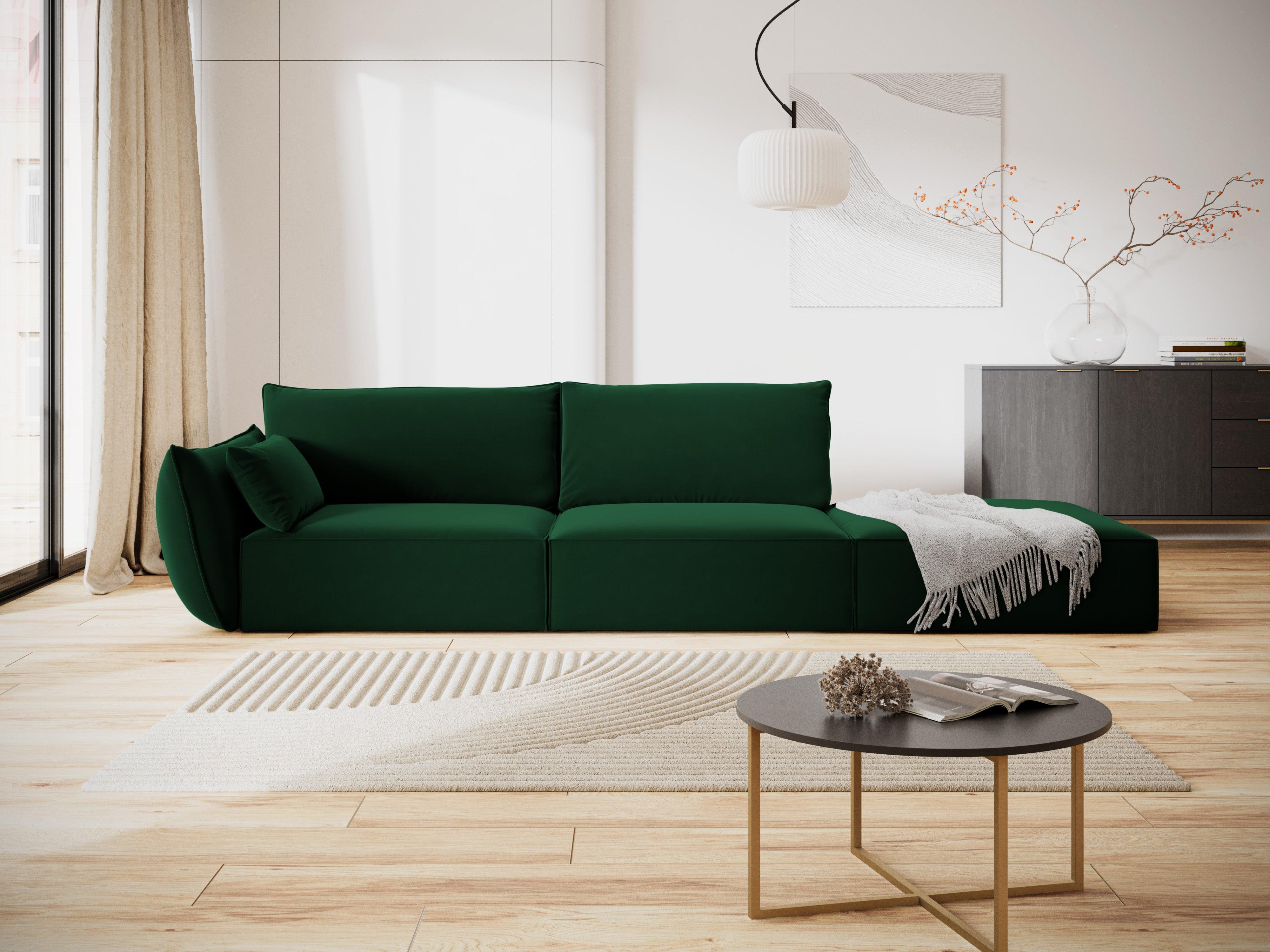 Sofa aksamitna prawostronna otwarta VANDA butelkowa zieleń Mazzini Sofas    Eye on Design