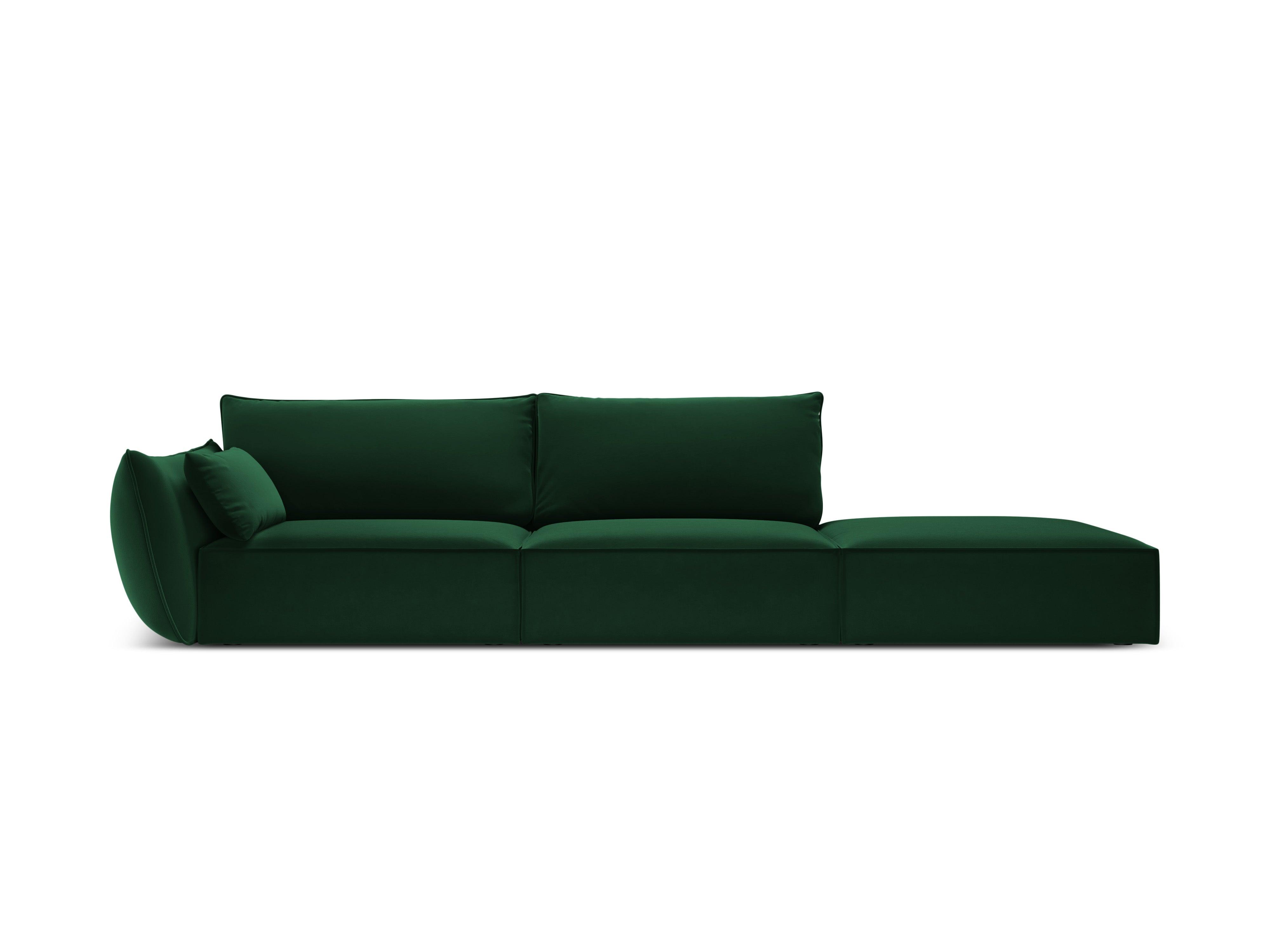 Sofa aksamitna prawostronna otwarta VANDA butelkowa zieleń Mazzini Sofas    Eye on Design