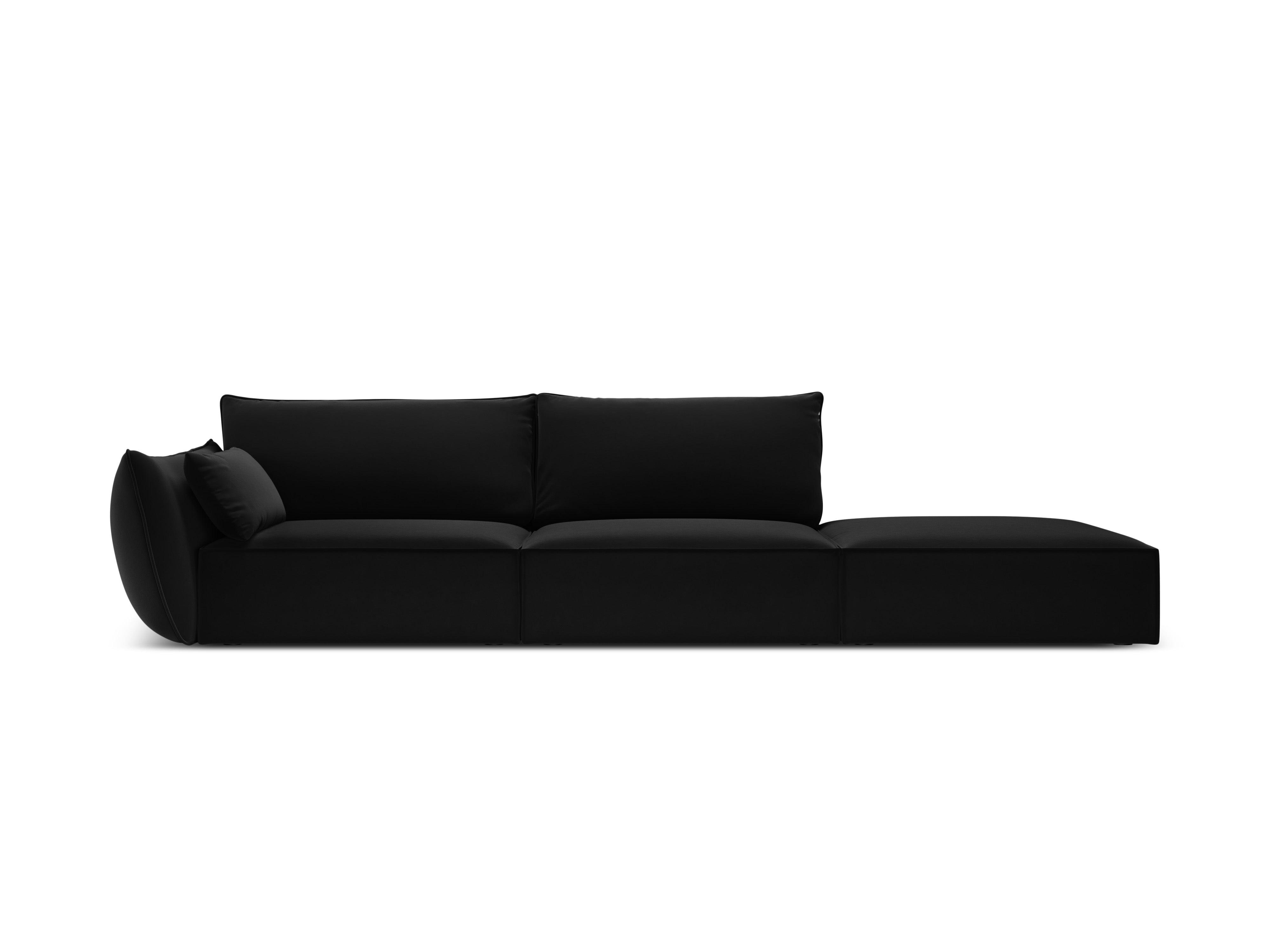 Sofa aksamitna prawostronna otwarta VANDA czarny Mazzini Sofas    Eye on Design