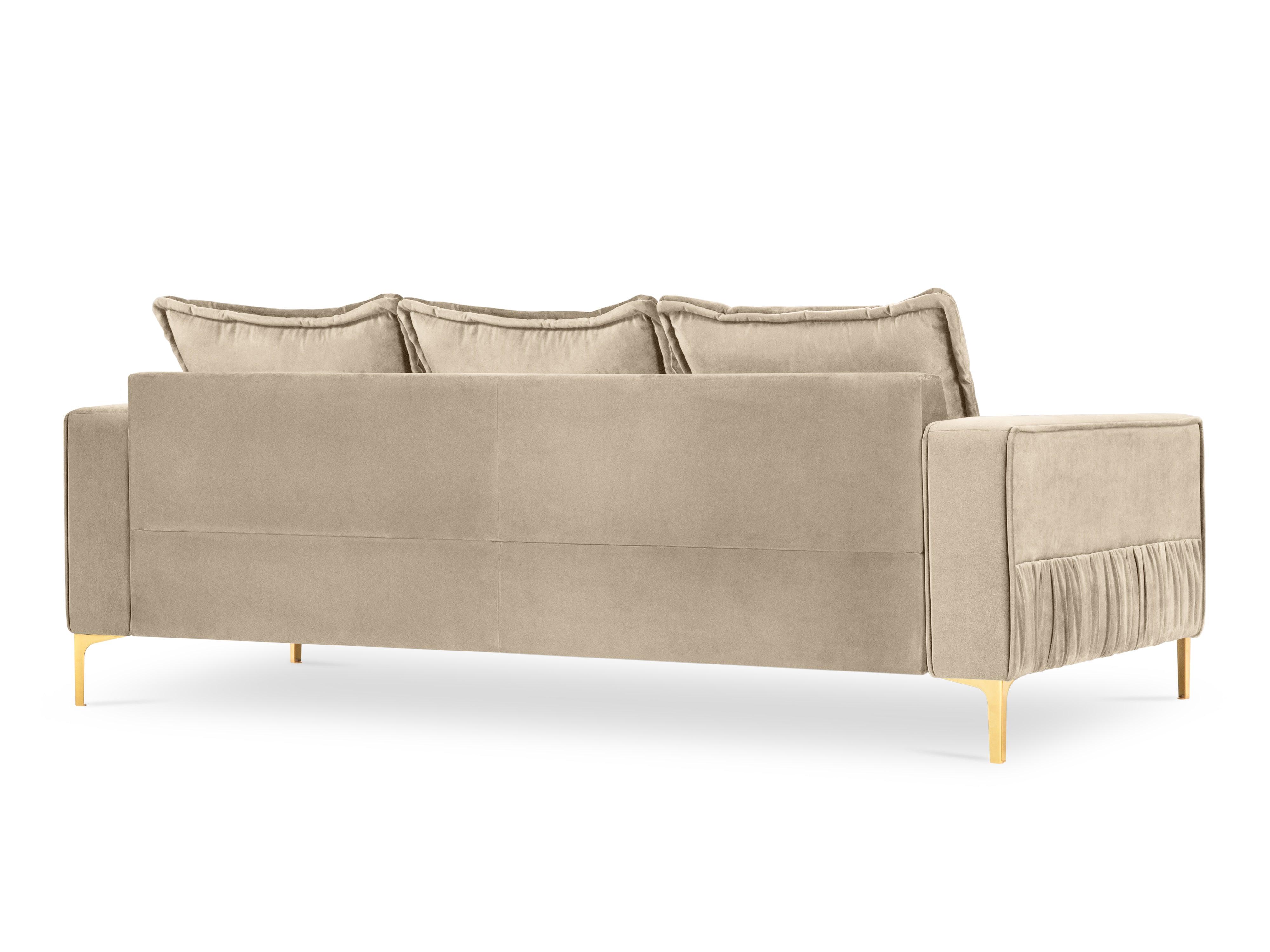 Sofa aksamitna TRIOMPHE beżowy ze złotą podstawą Interieurs 86    Eye on Design