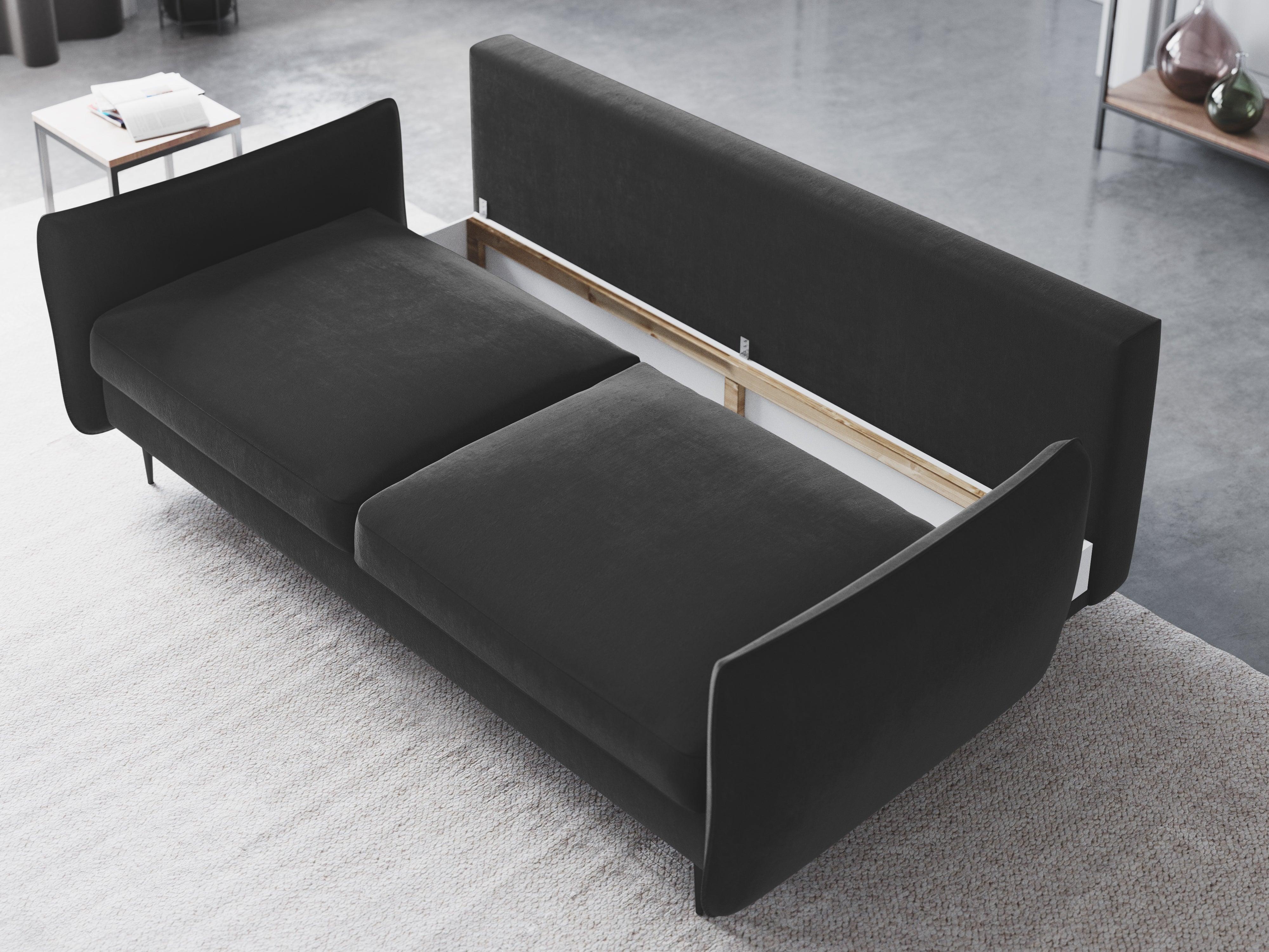 Sofa aksamitna z funkcją spania VERMONT ciemnoszary Cosmopolitan Design    Eye on Design