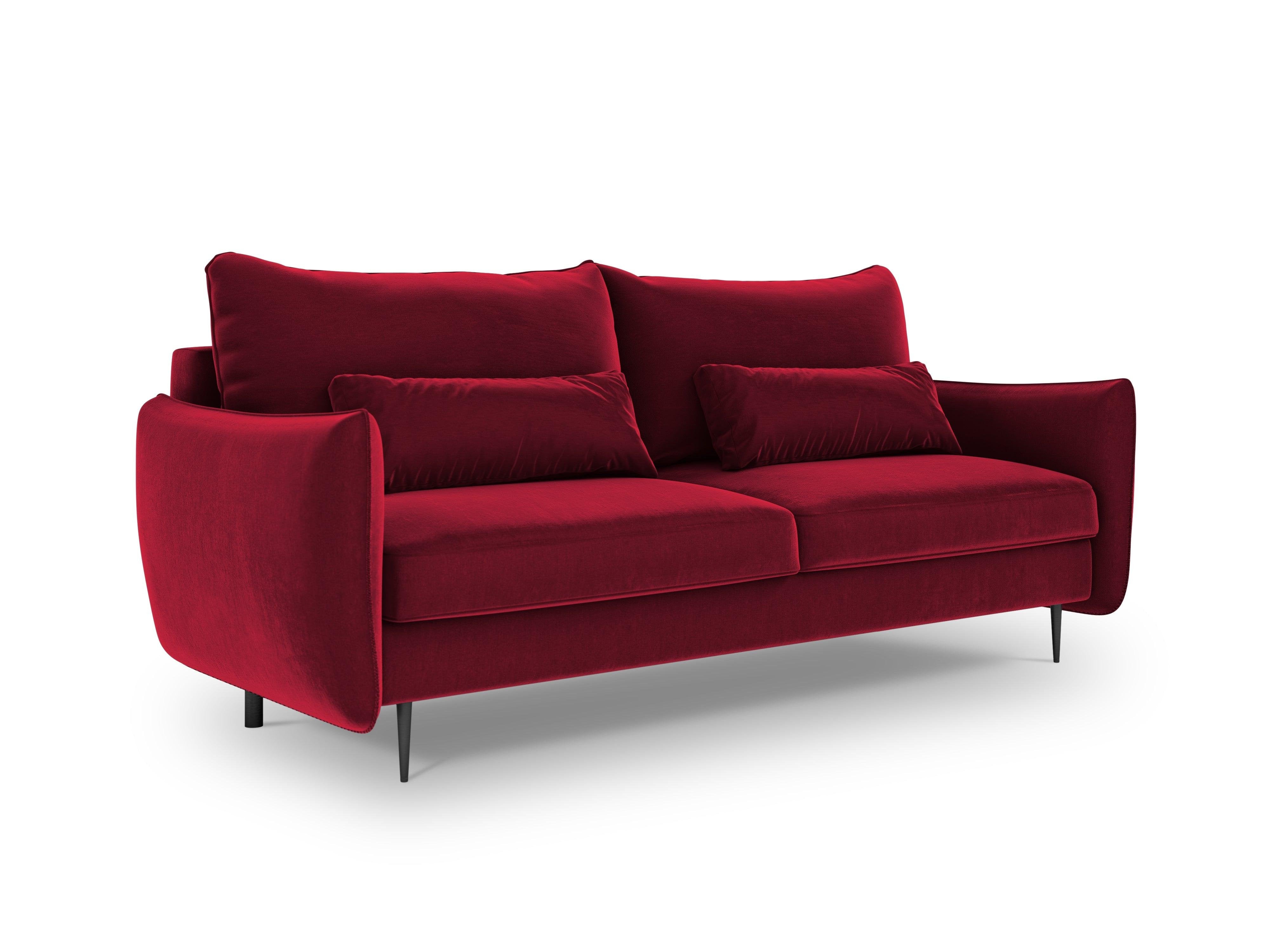 Sofa aksamitna z funkcją spania VERMONT czerwony Cosmopolitan Design    Eye on Design