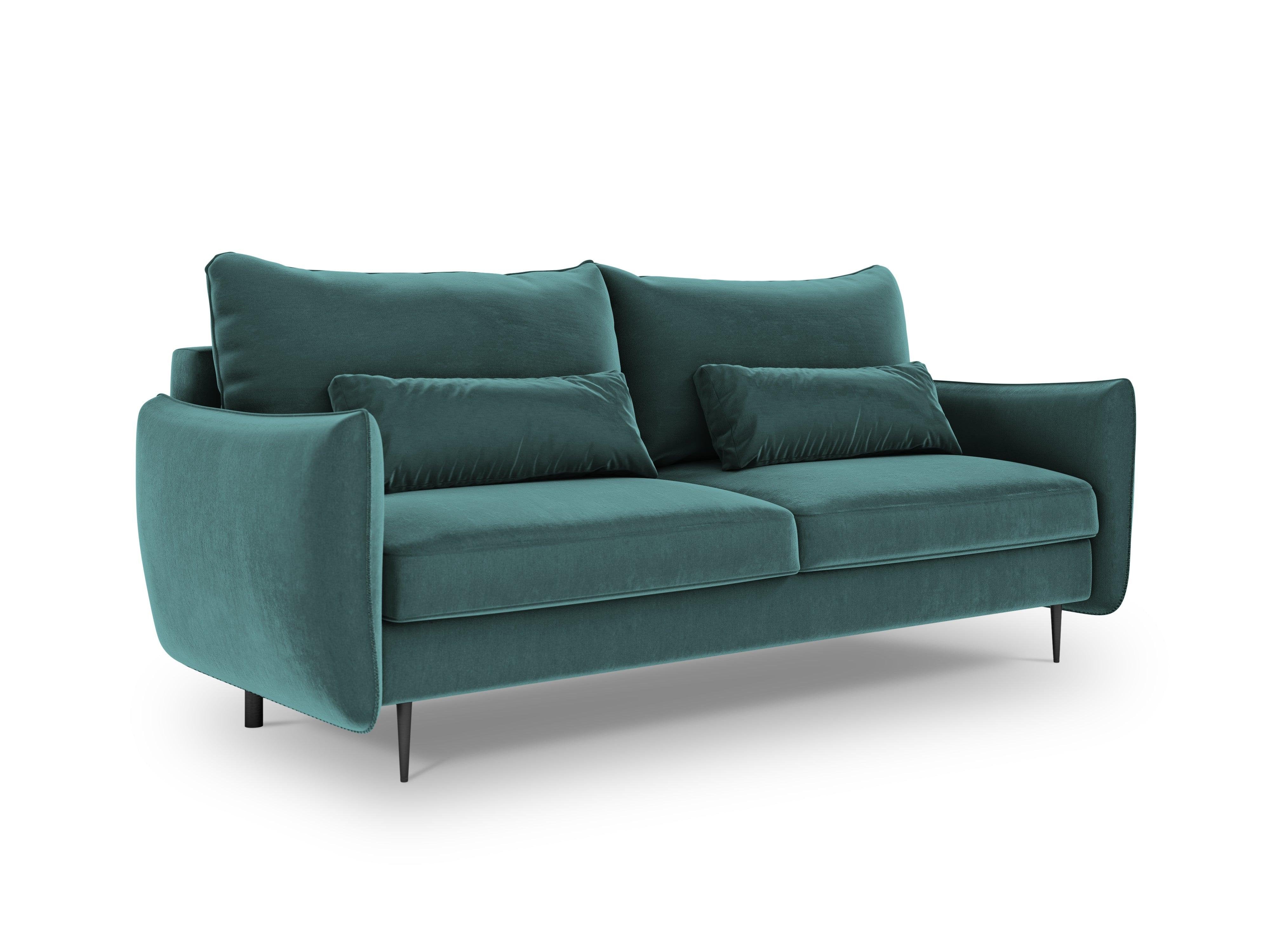 Sofa aksamitna z funkcją spania VERMONT petrol Cosmopolitan Design    Eye on Design