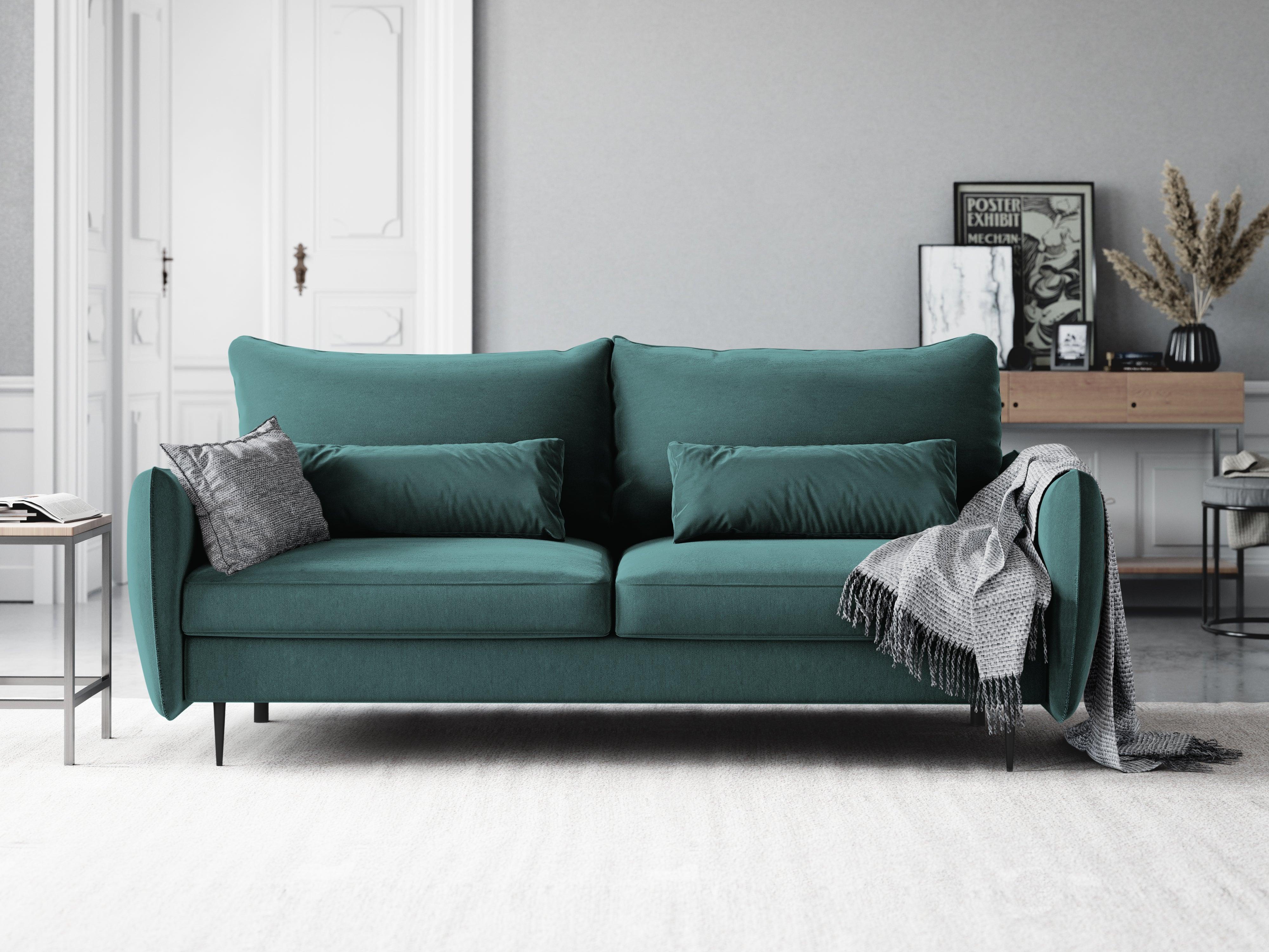 Sofa aksamitna z funkcją spania VERMONT petrol Cosmopolitan Design    Eye on Design