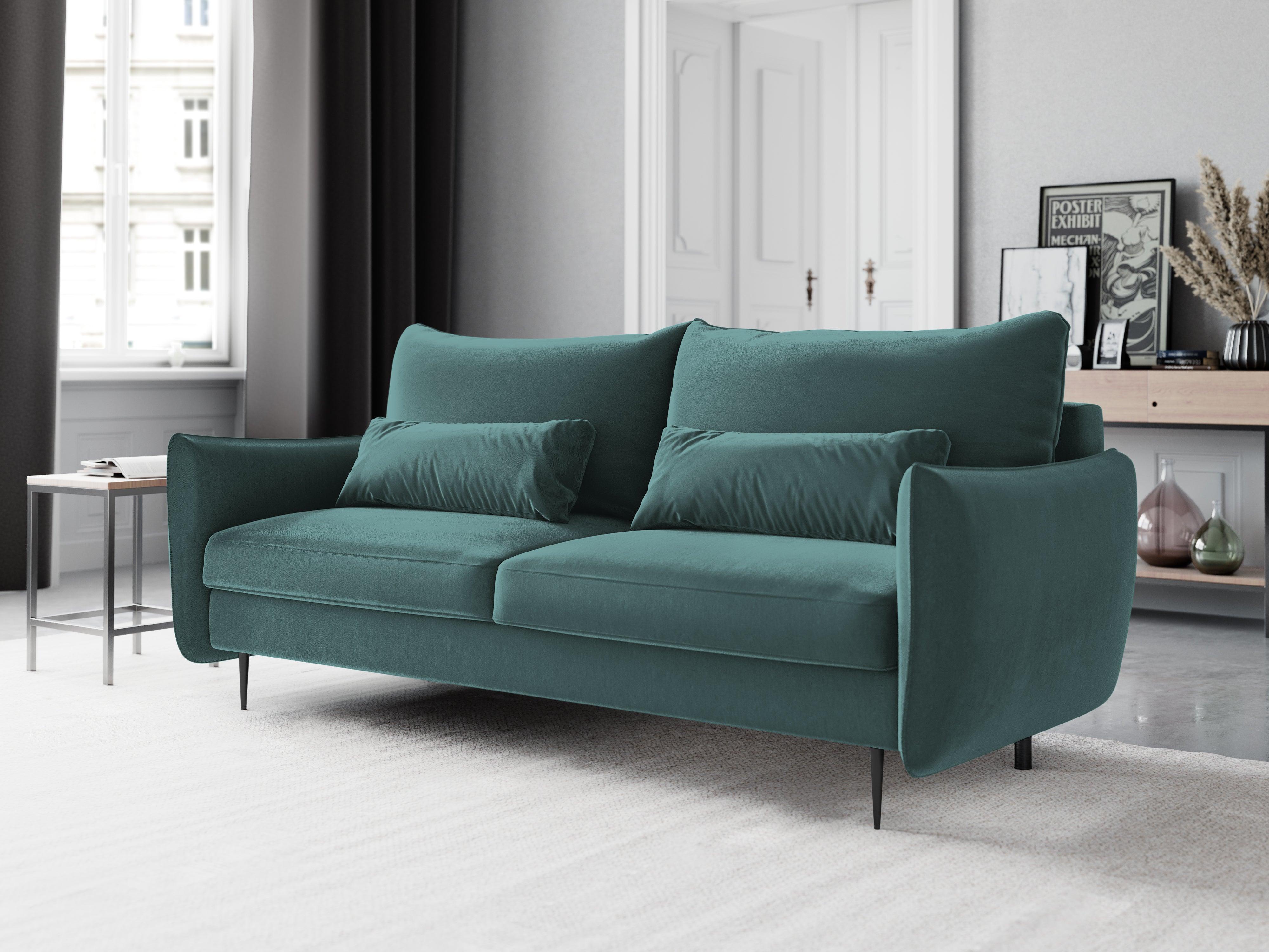 Sofa aksamitna z funkcją spania VERMONT petrol Cosmopolitan Design    Eye on Design