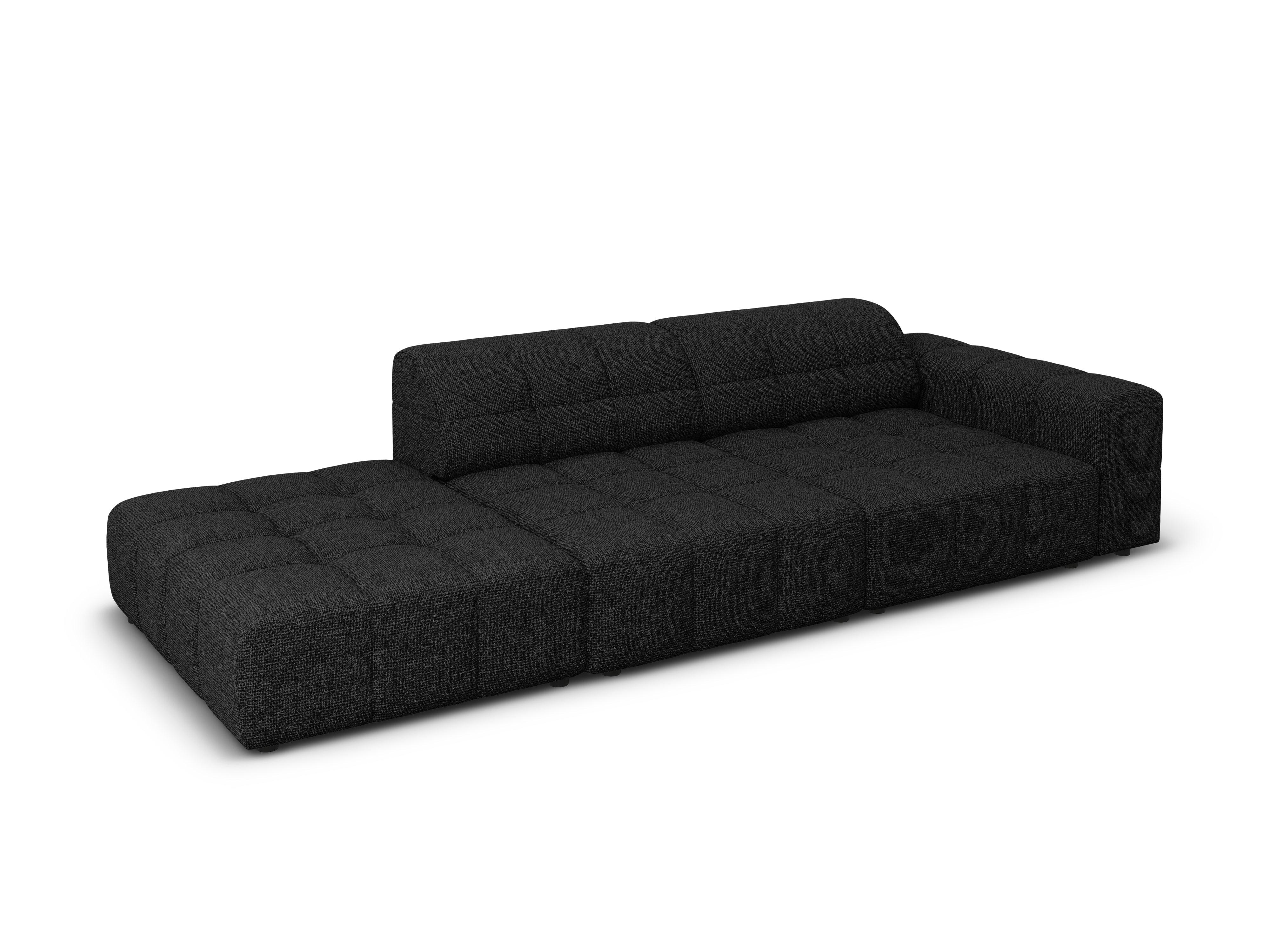 Sofa lewostronna 3-osobowa CHICAGO czarny szenil Cosmopolitan Design    Eye on Design