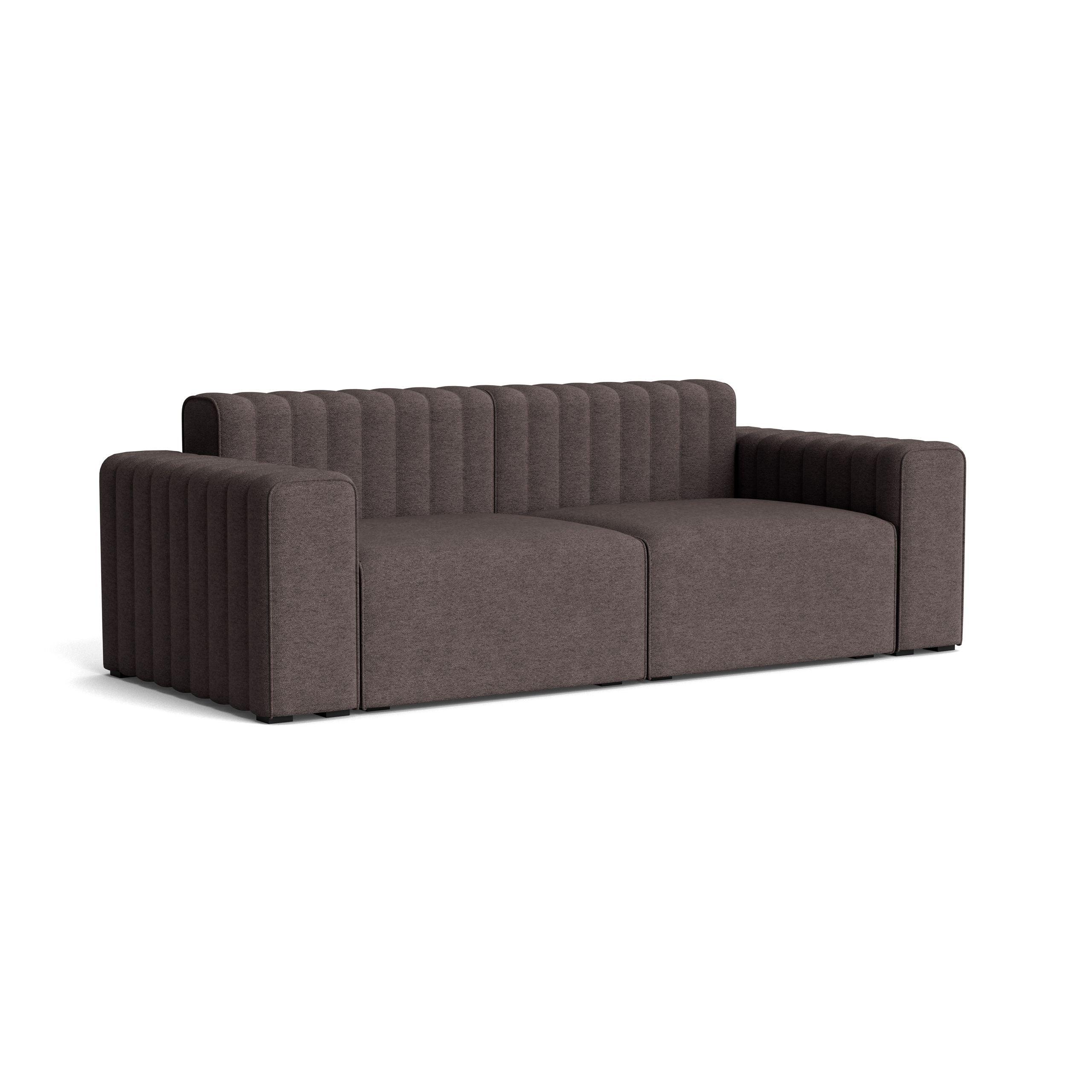 Sofa modułowa 2-osobowa RIFF boucle ciemnobrązowy NORR11    Eye on Design