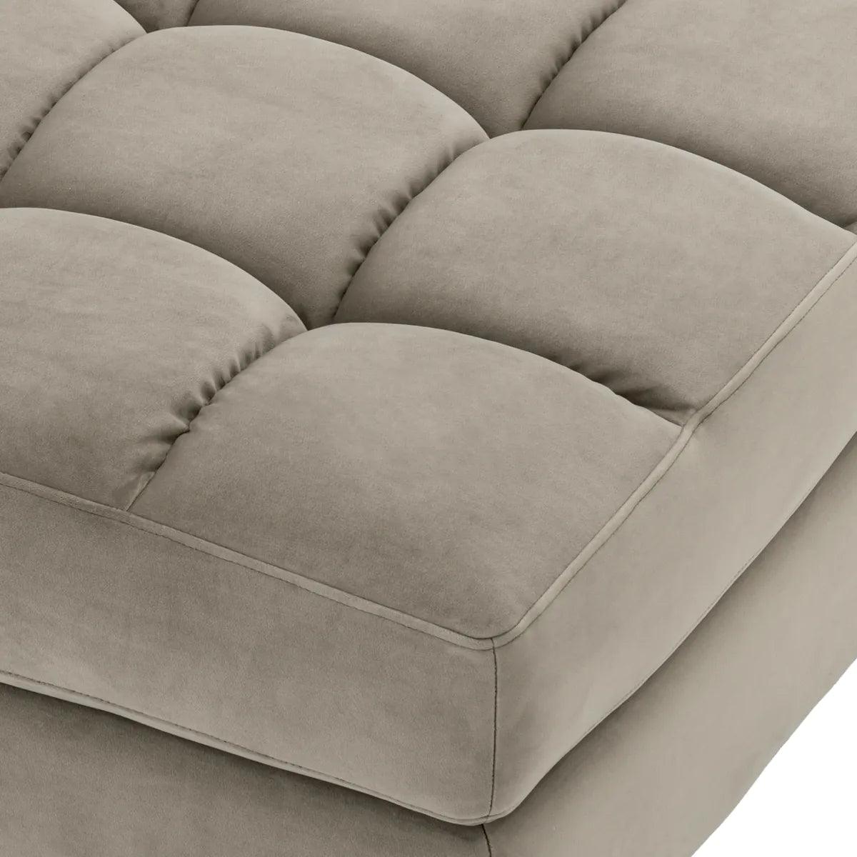 Sofa modułowa aksamitna DEAN - puf beżowy Eichholtz    Eye on Design