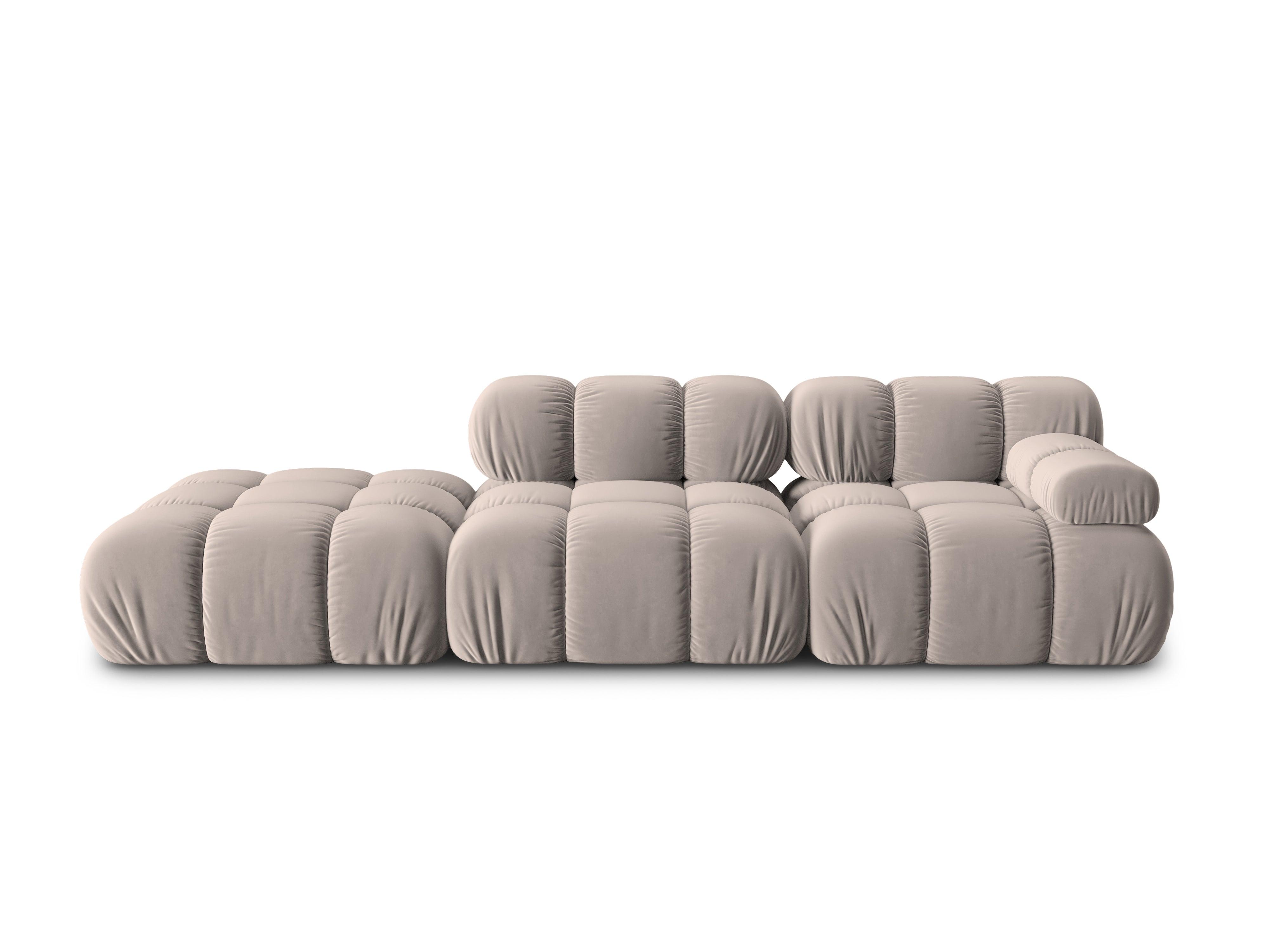 Sofa modułowa aksamitna lewostronna 4-osobowa TROPEA cappuccino Milo Casa    Eye on Design