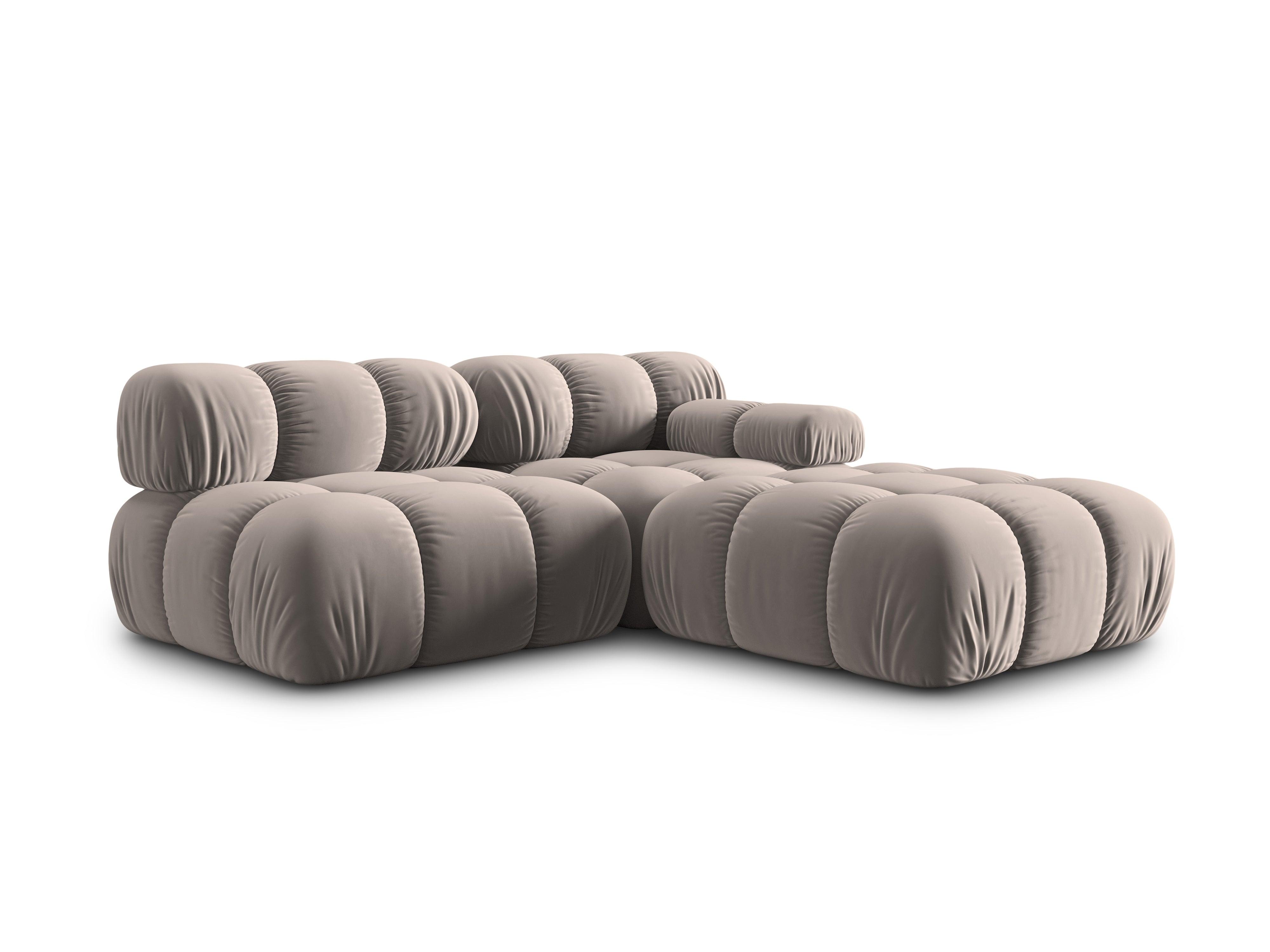 Sofa modułowa aksamitna lewostronna 4-osobowa TROPEA cappuccino Milo Casa    Eye on Design