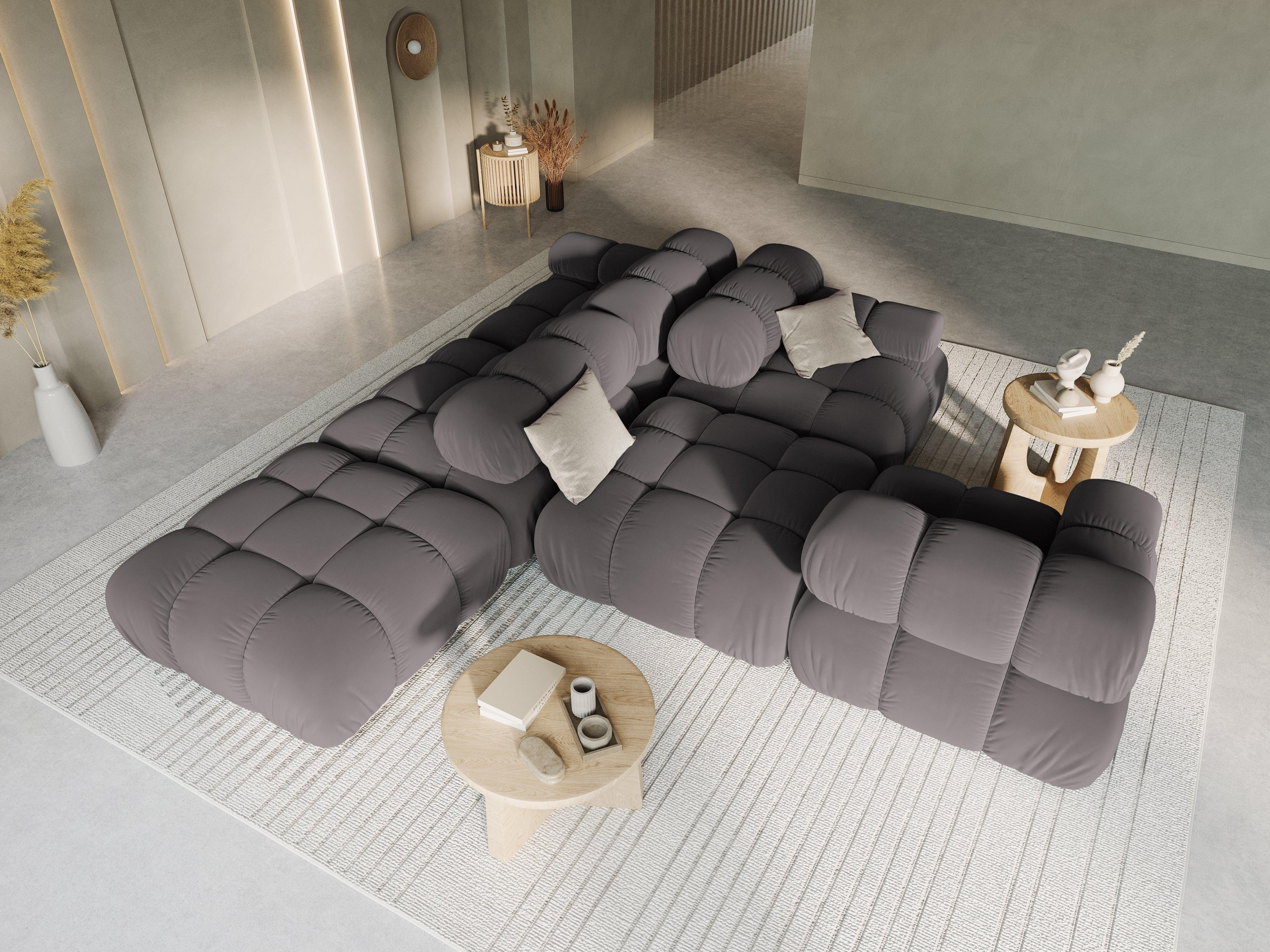 Sofa modułowa aksamitna lewostronna 4-osobowa TROPEA ciemnoszary Milo Casa    Eye on Design