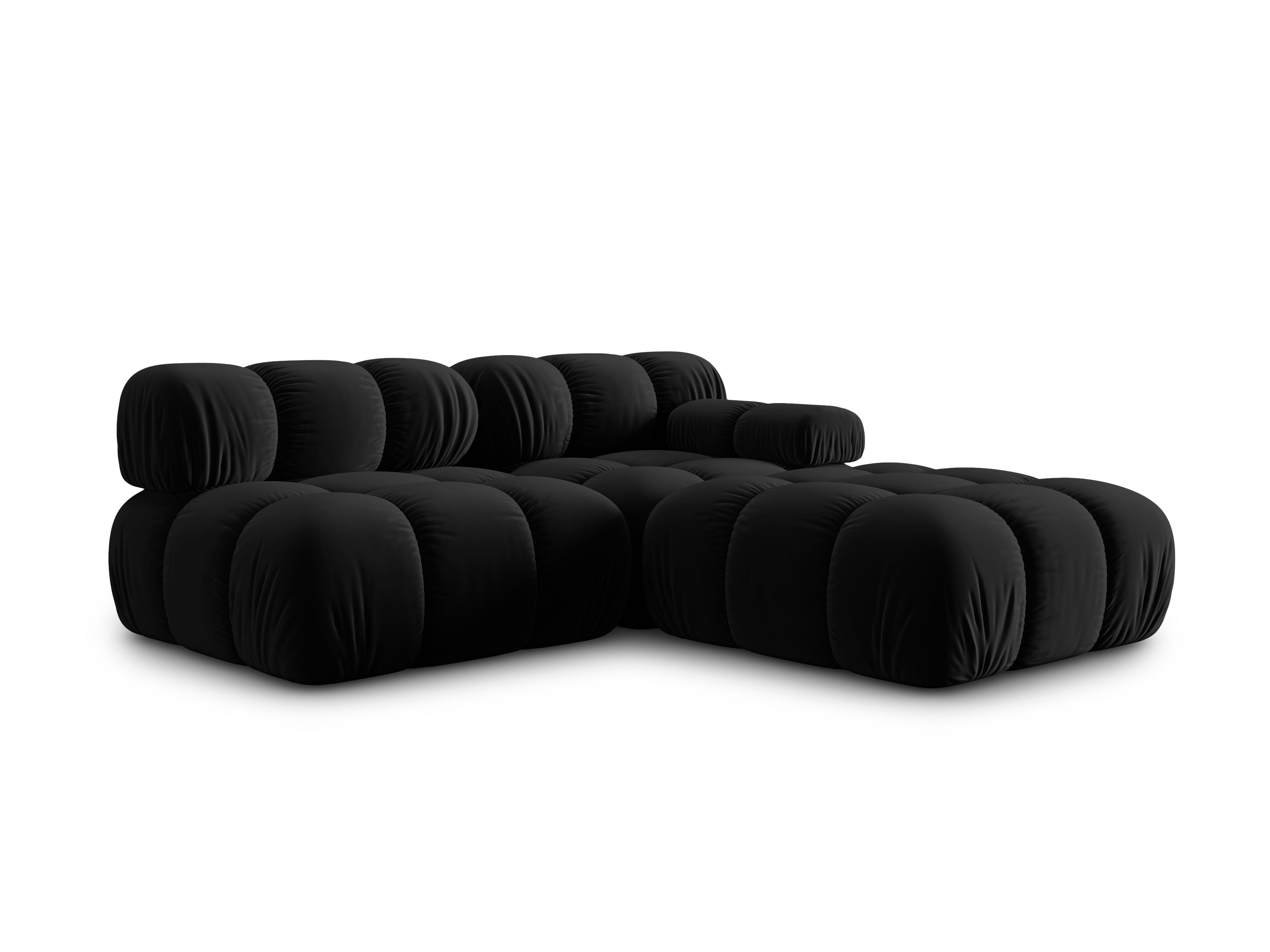 Sofa modułowa aksamitna lewostronna 4-osobowa TROPEA czarny Milo Casa    Eye on Design