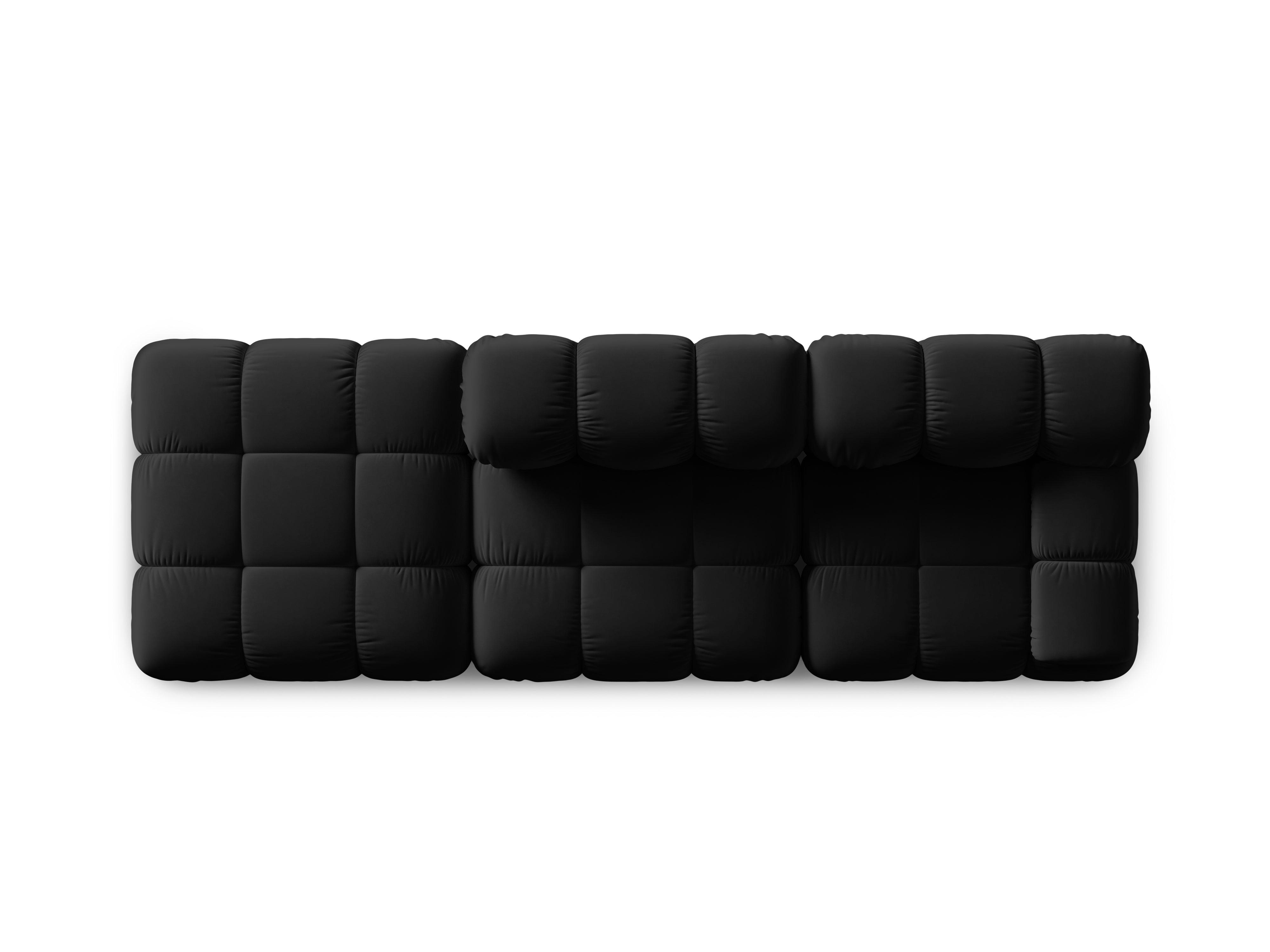 Sofa modułowa aksamitna lewostronna 4-osobowa TROPEA czarny Milo Casa    Eye on Design