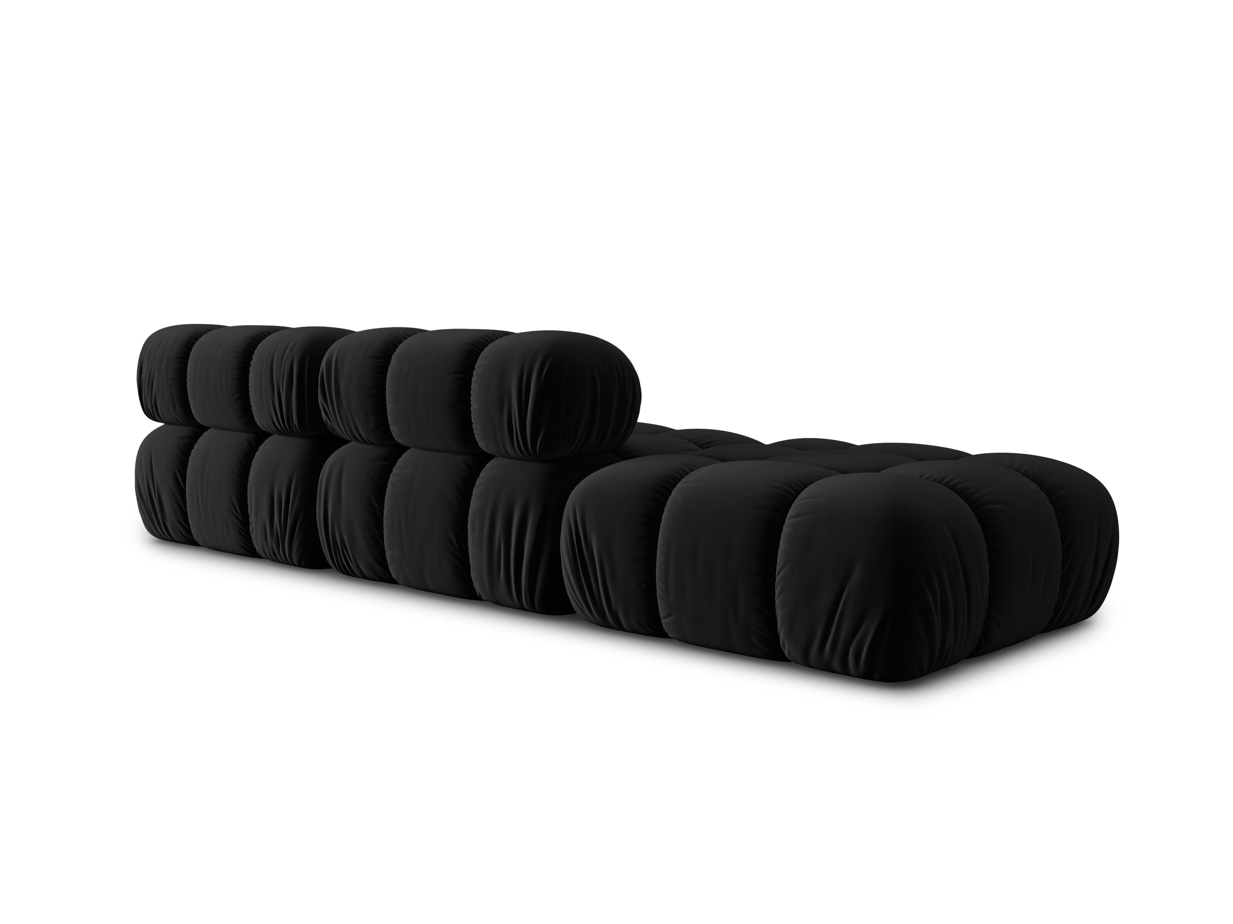 Sofa modułowa aksamitna lewostronna 4-osobowa TROPEA czarny Milo Casa    Eye on Design