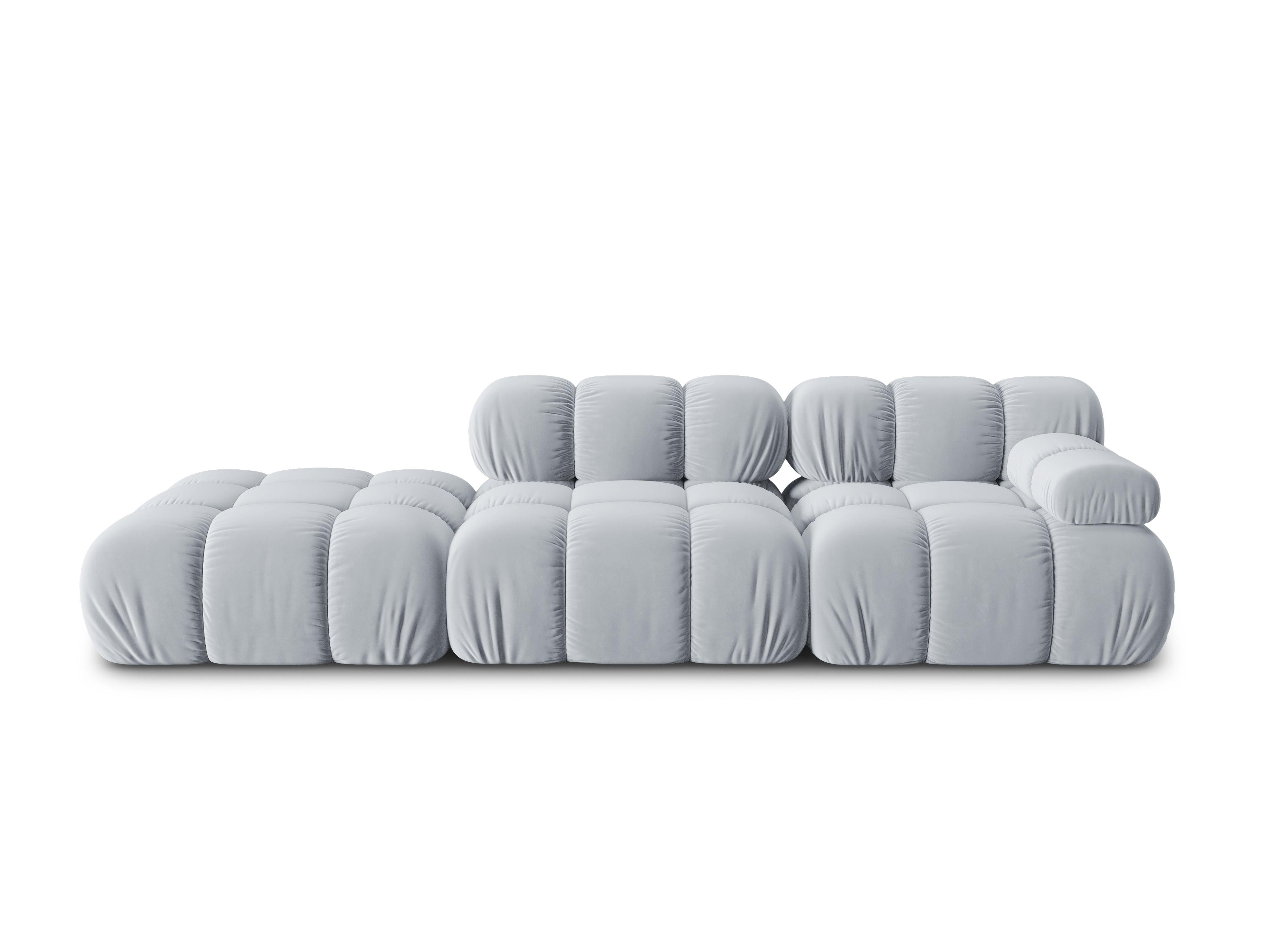 Sofa modułowa aksamitna lewostronna 4-osobowa TROPEA jasnoniebieski Milo Casa    Eye on Design