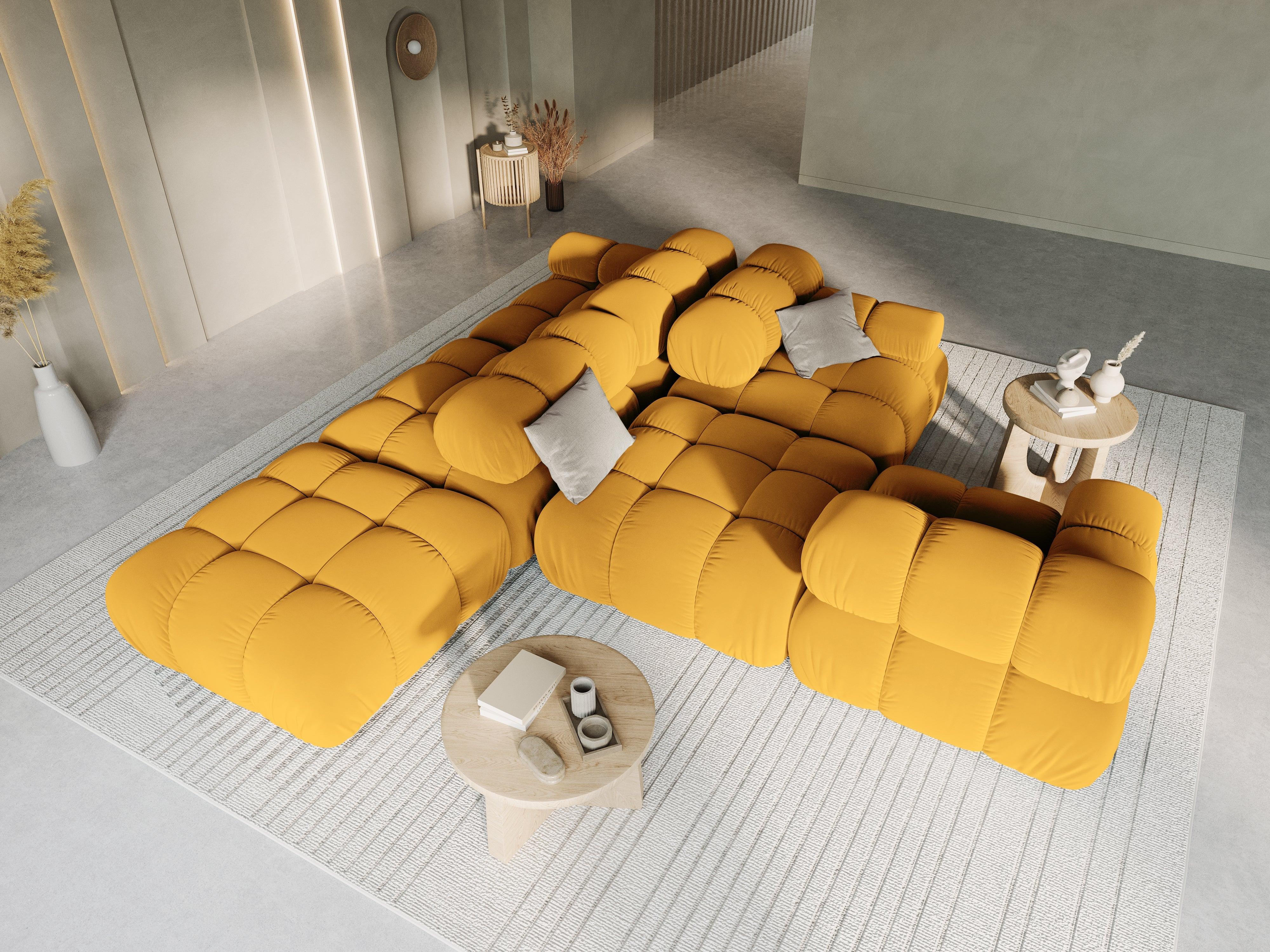 Sofa modułowa aksamitna lewostronna 4-osobowa TROPEA musztardowy Milo Casa    Eye on Design