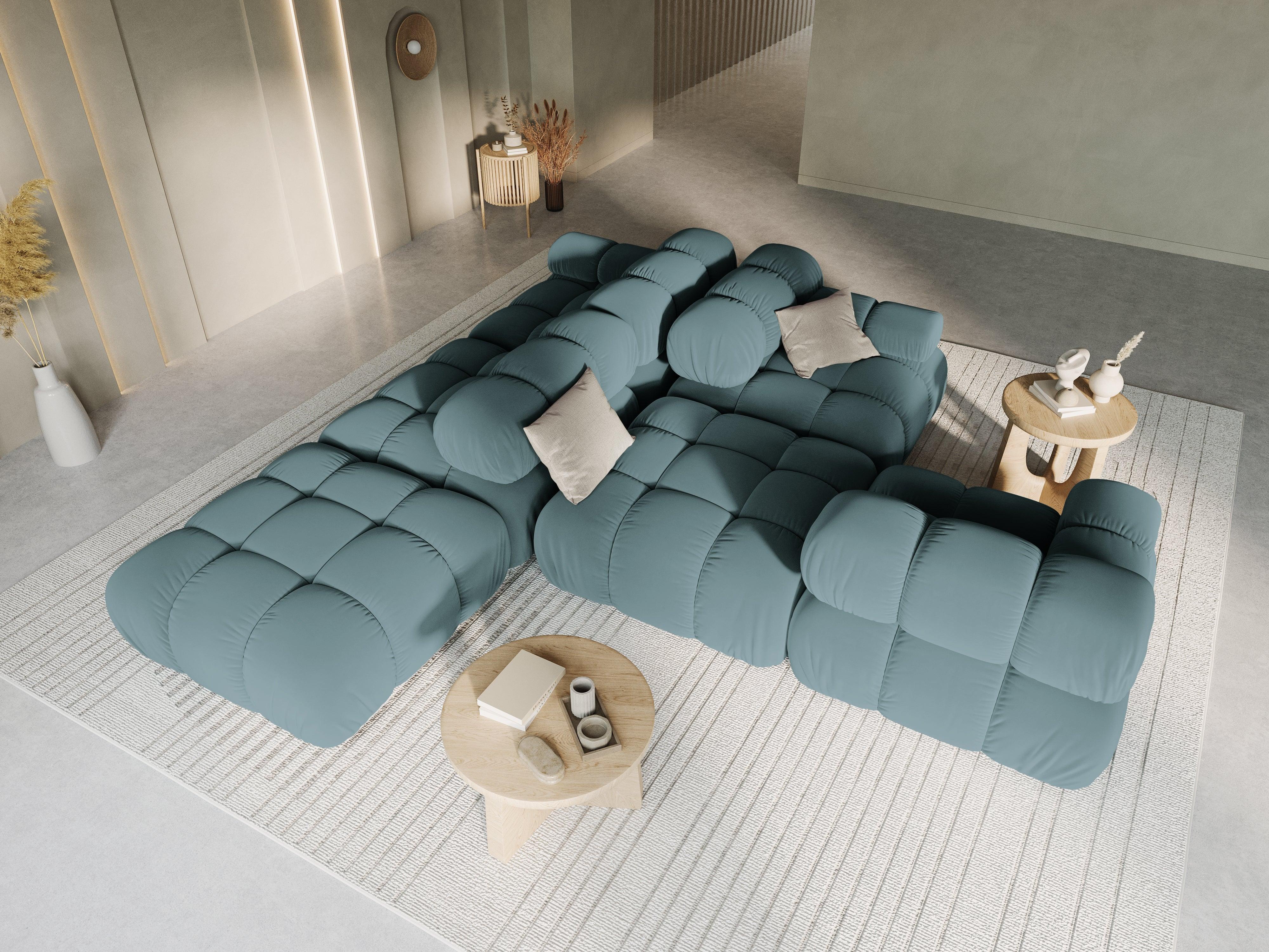 Sofa modułowa aksamitna lewostronna 4-osobowa TROPEA petrol Milo Casa    Eye on Design