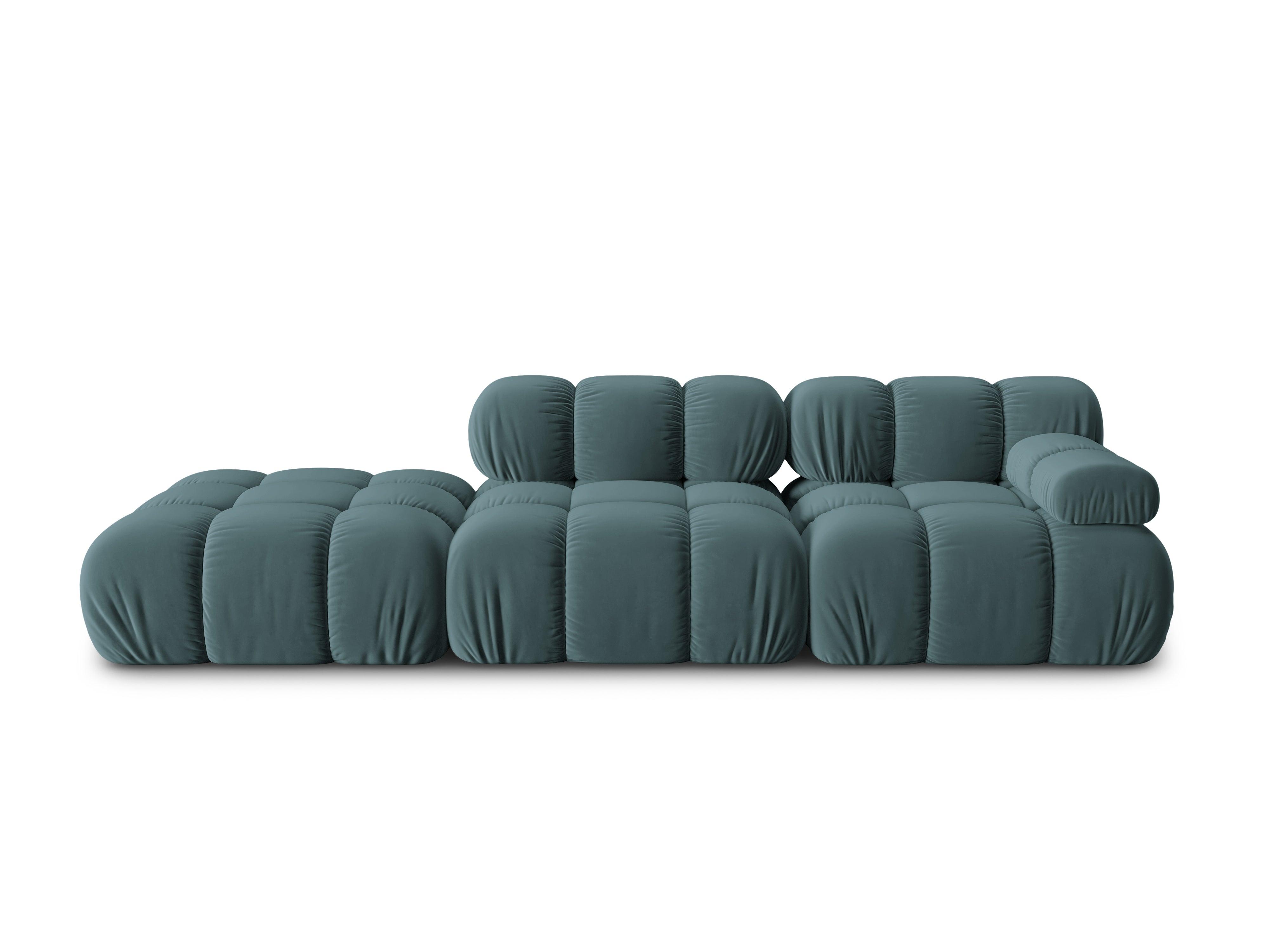 Sofa modułowa aksamitna lewostronna 4-osobowa TROPEA petrol Milo Casa    Eye on Design