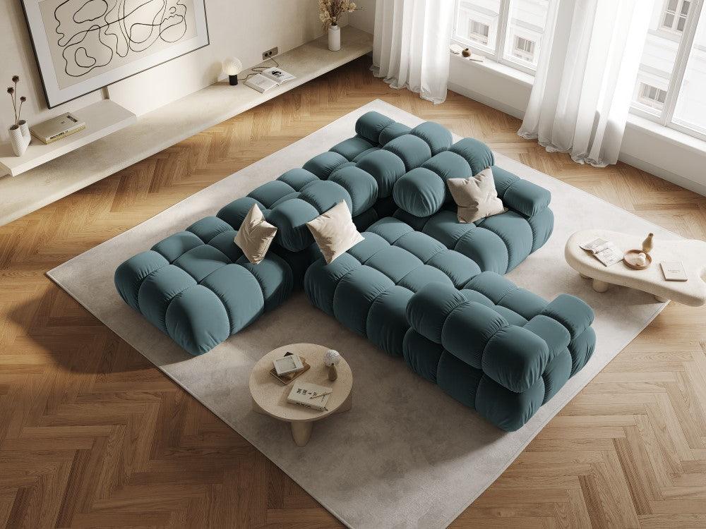 Sofa modułowa aksamitna lewostronna 4-osobowa TROPEA petrol Milo Casa    Eye on Design