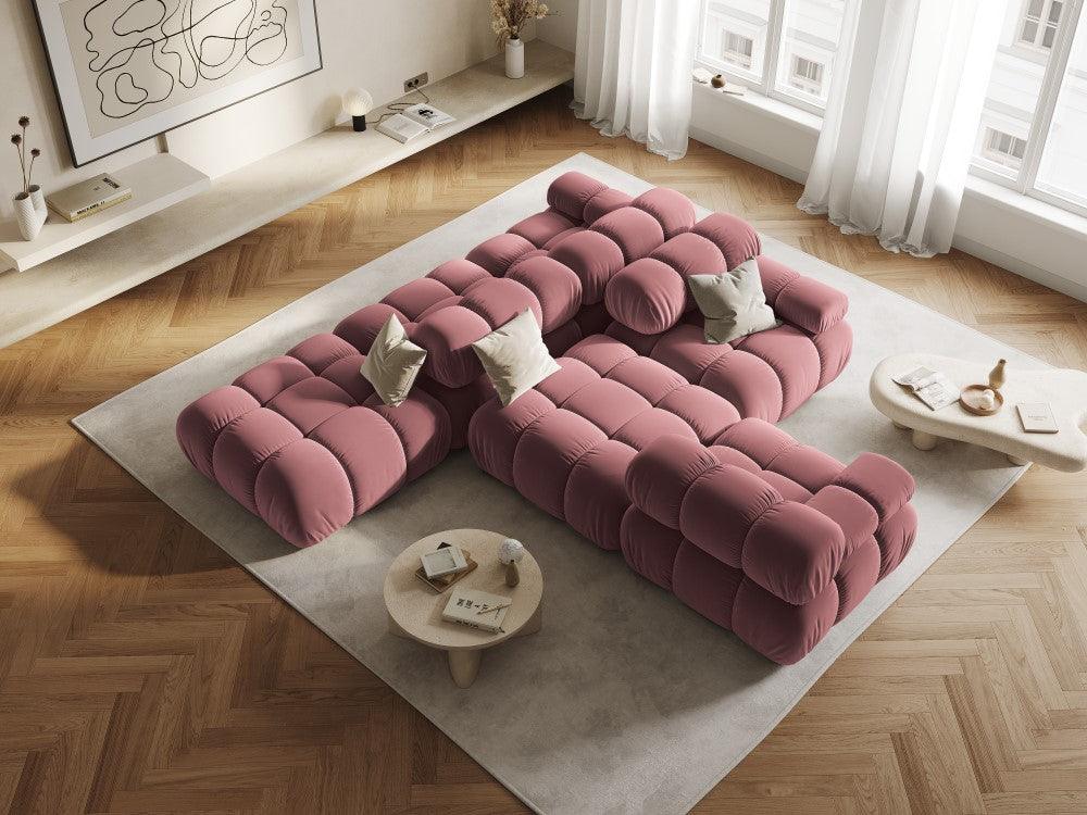 Sofa modułowa aksamitna lewostronna 4-osobowa TROPEA różowy Milo Casa    Eye on Design