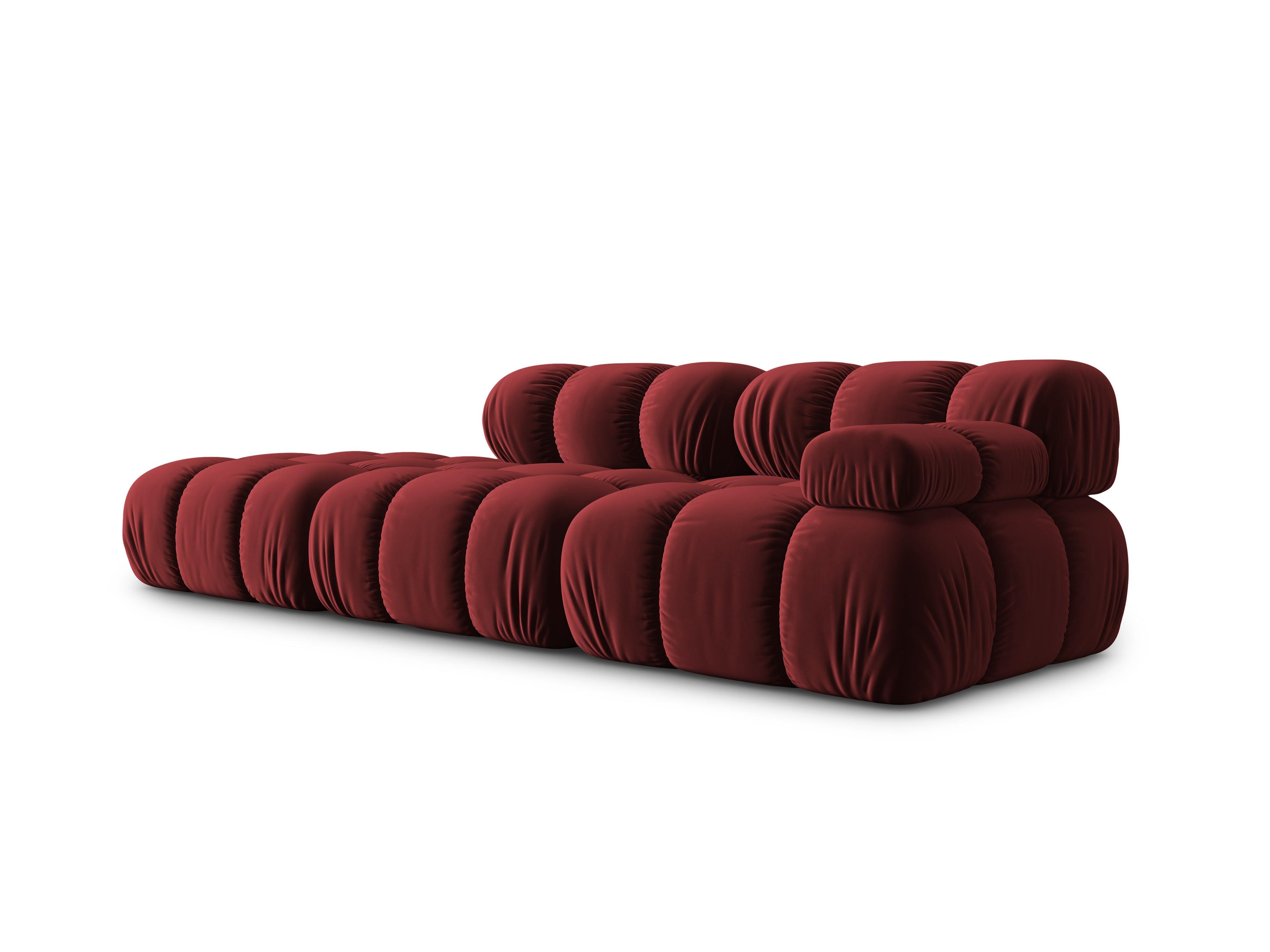 Sofa modułowa aksamitna lewostronna 4-osobowa TROPEA rubinowy Milo Casa    Eye on Design