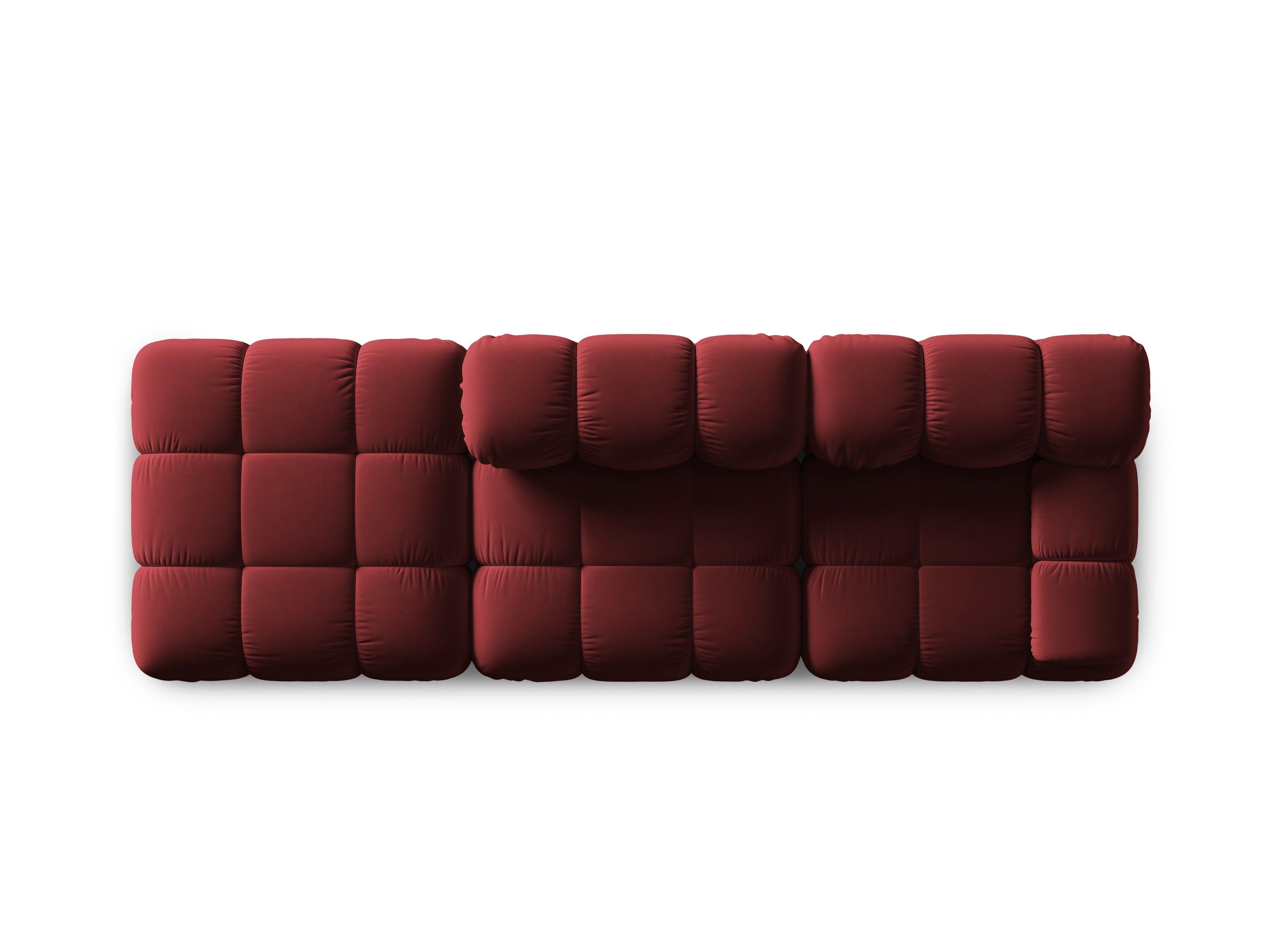 Sofa modułowa aksamitna lewostronna 4-osobowa TROPEA rubinowy Milo Casa    Eye on Design