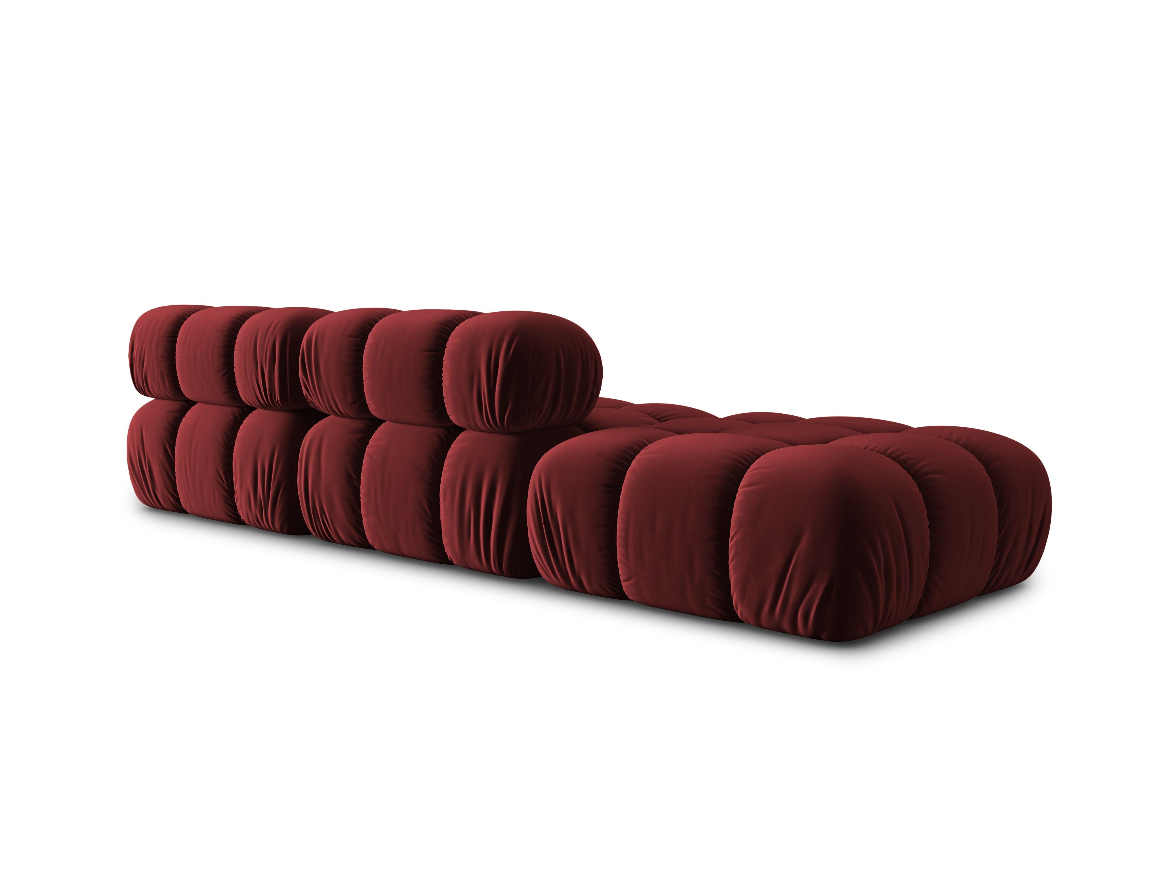 Sofa modułowa aksamitna lewostronna 4-osobowa TROPEA rubinowy Milo Casa    Eye on Design