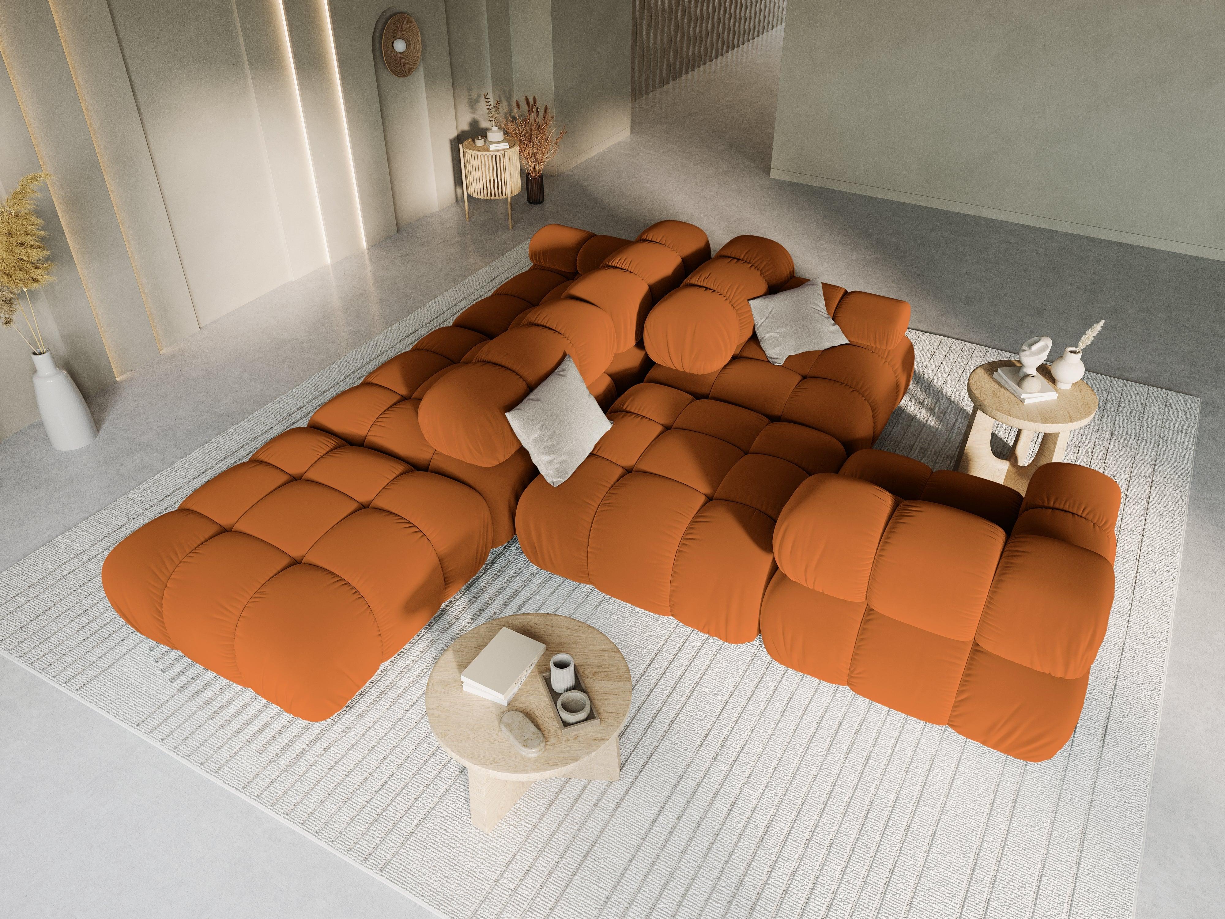 Sofa modułowa aksamitna lewostronna 4-osobowa TROPEA terracotta Milo Casa    Eye on Design