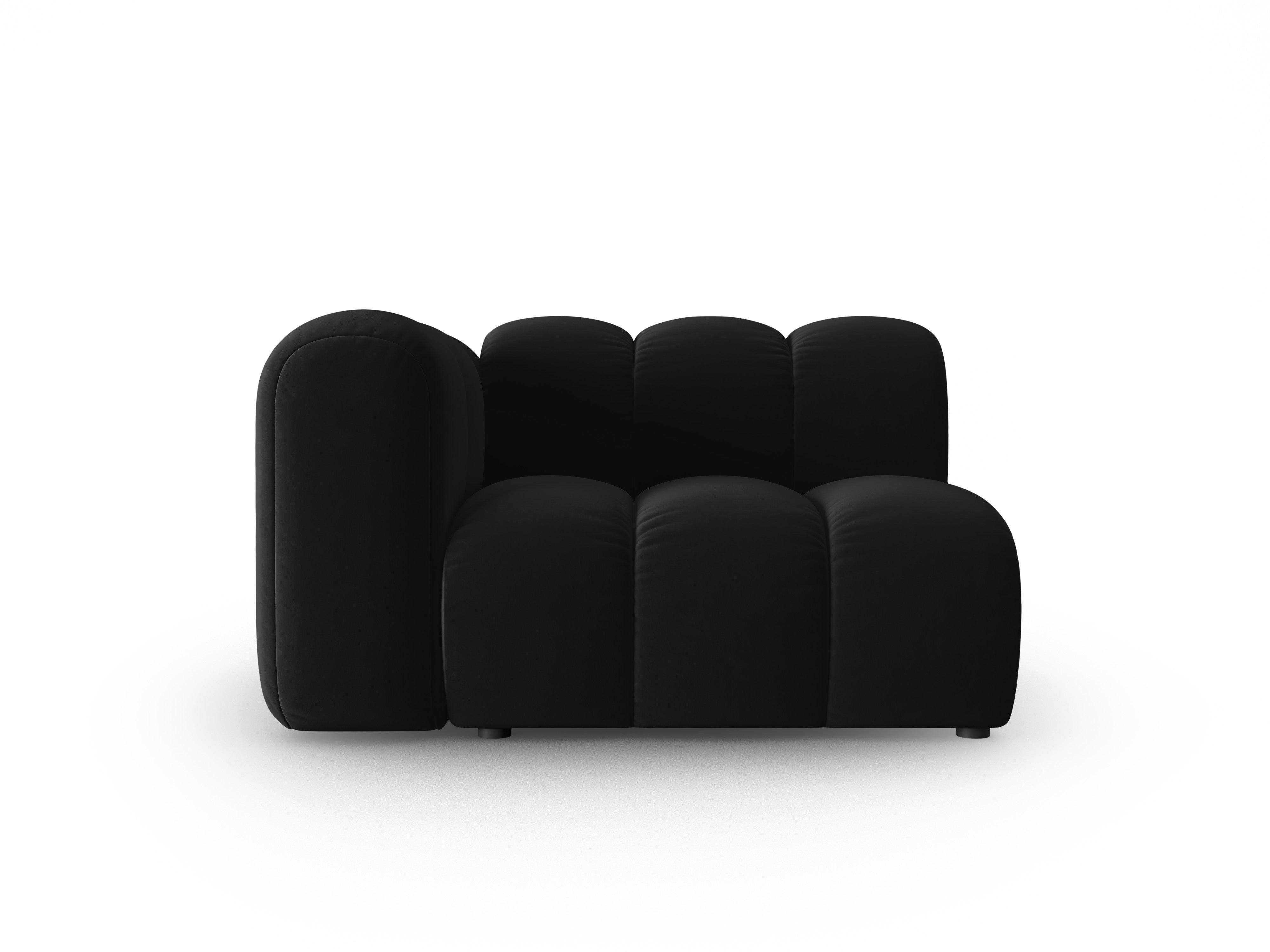 Sofa modułowa aksamitna lewostronna SKYLER czarny - element końcowy Interieurs 86    Eye on Design