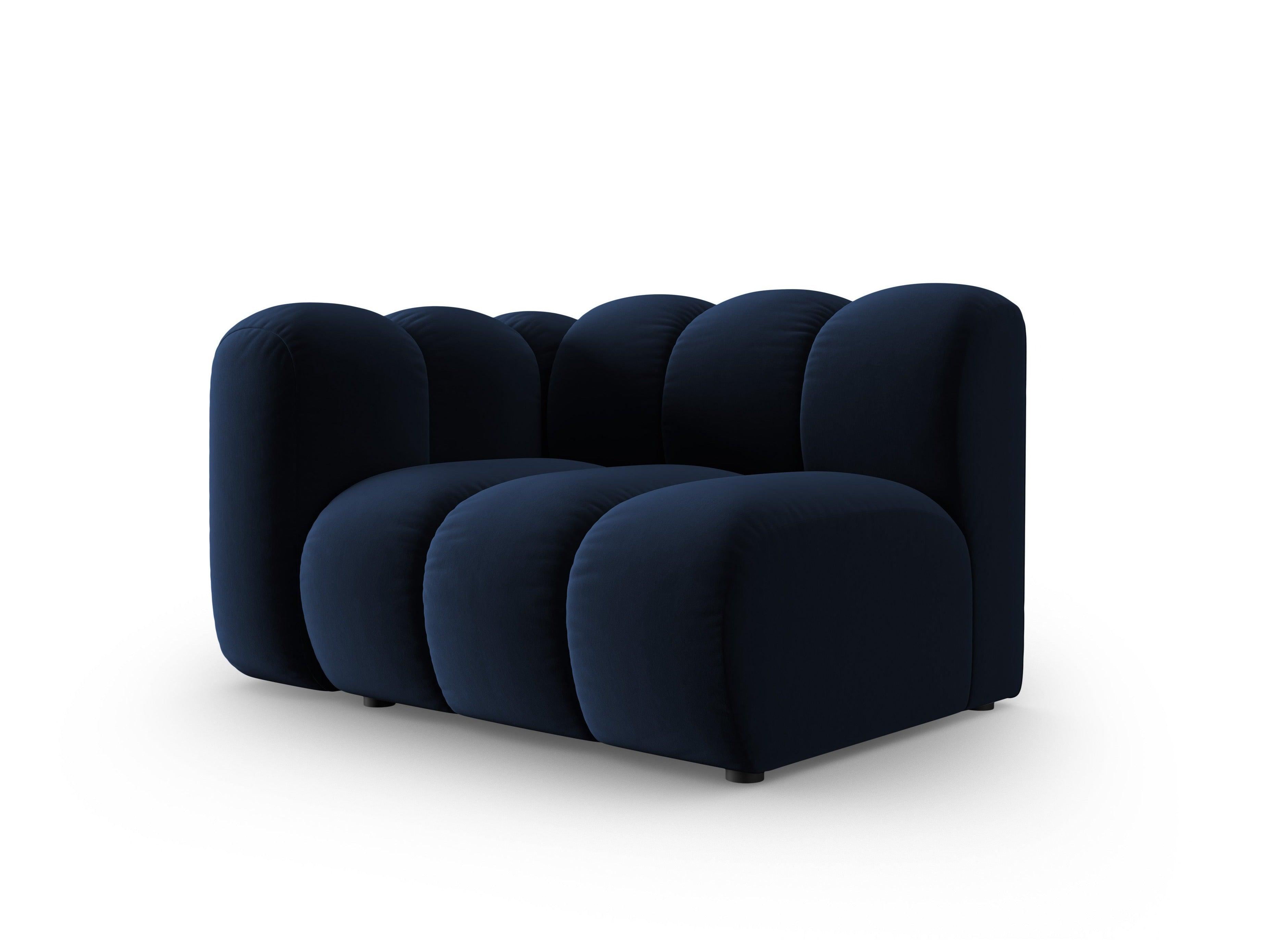 Sofa modułowa aksamitna lewostronna SKYLER granatowy - element końcowy Interieurs 86    Eye on Design