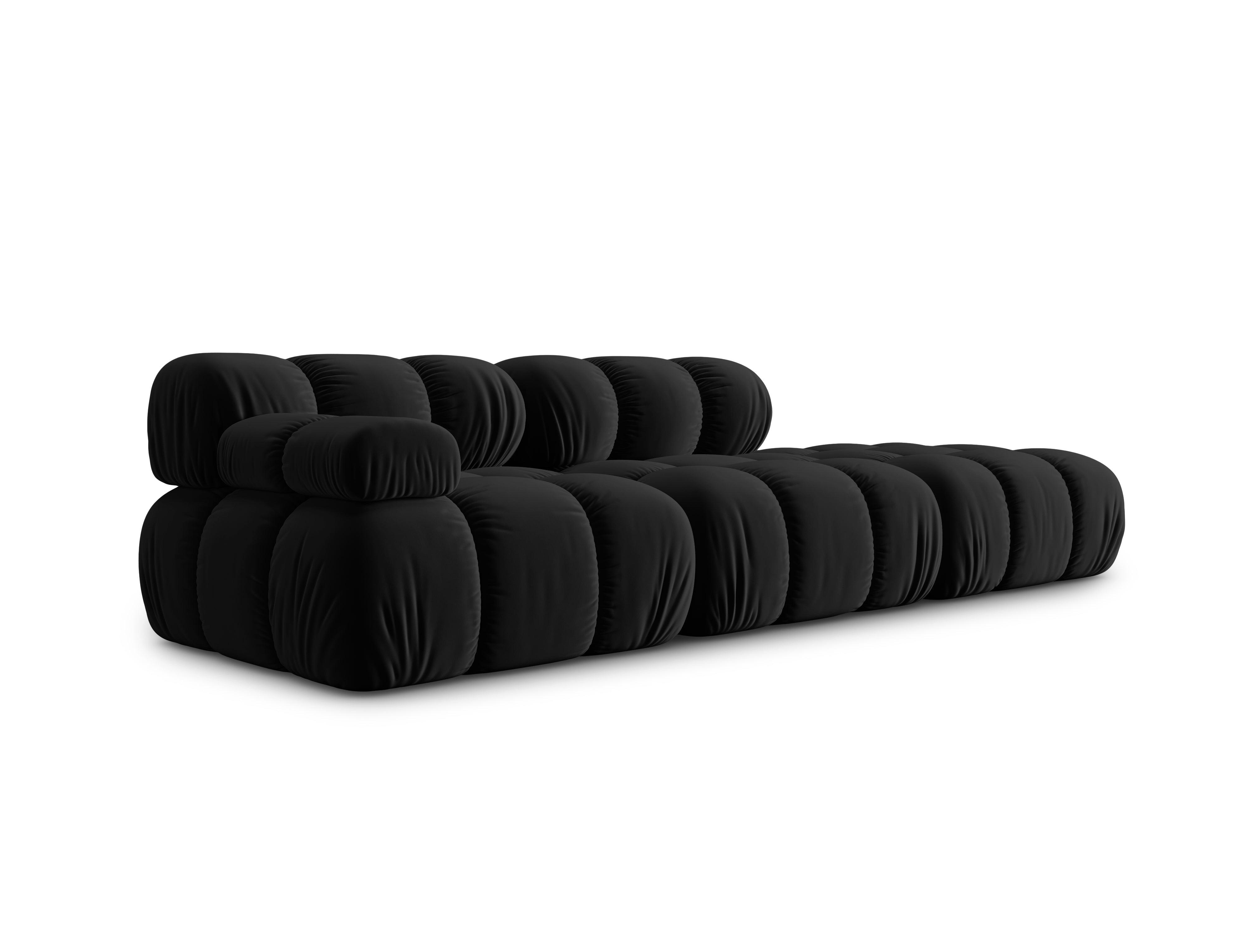 Sofa modułowa aksamitna prawostronna 4-osobowa TROPEA czarny Milo Casa    Eye on Design