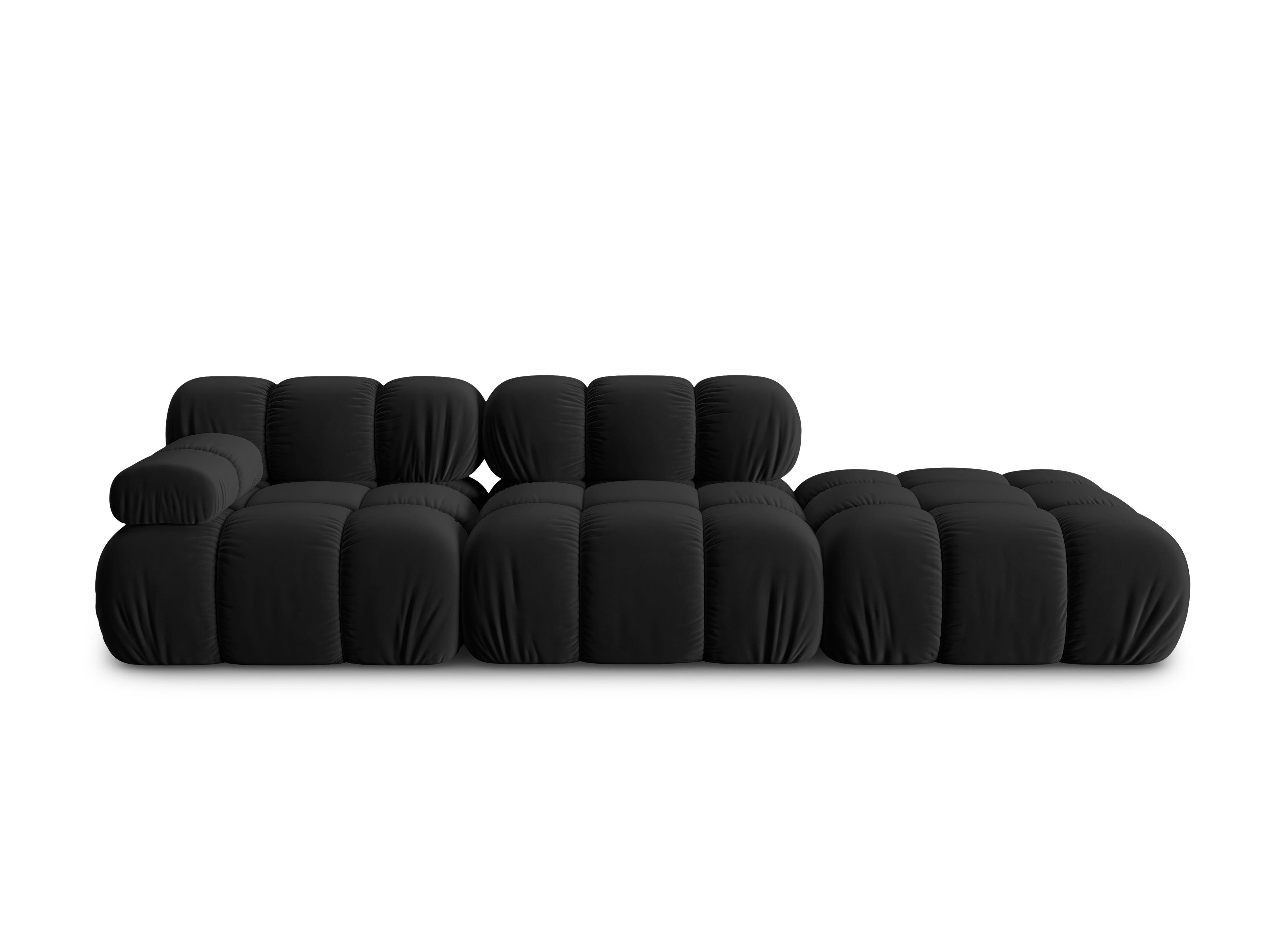 Sofa modułowa aksamitna prawostronna 4-osobowa TROPEA czarny Milo Casa    Eye on Design