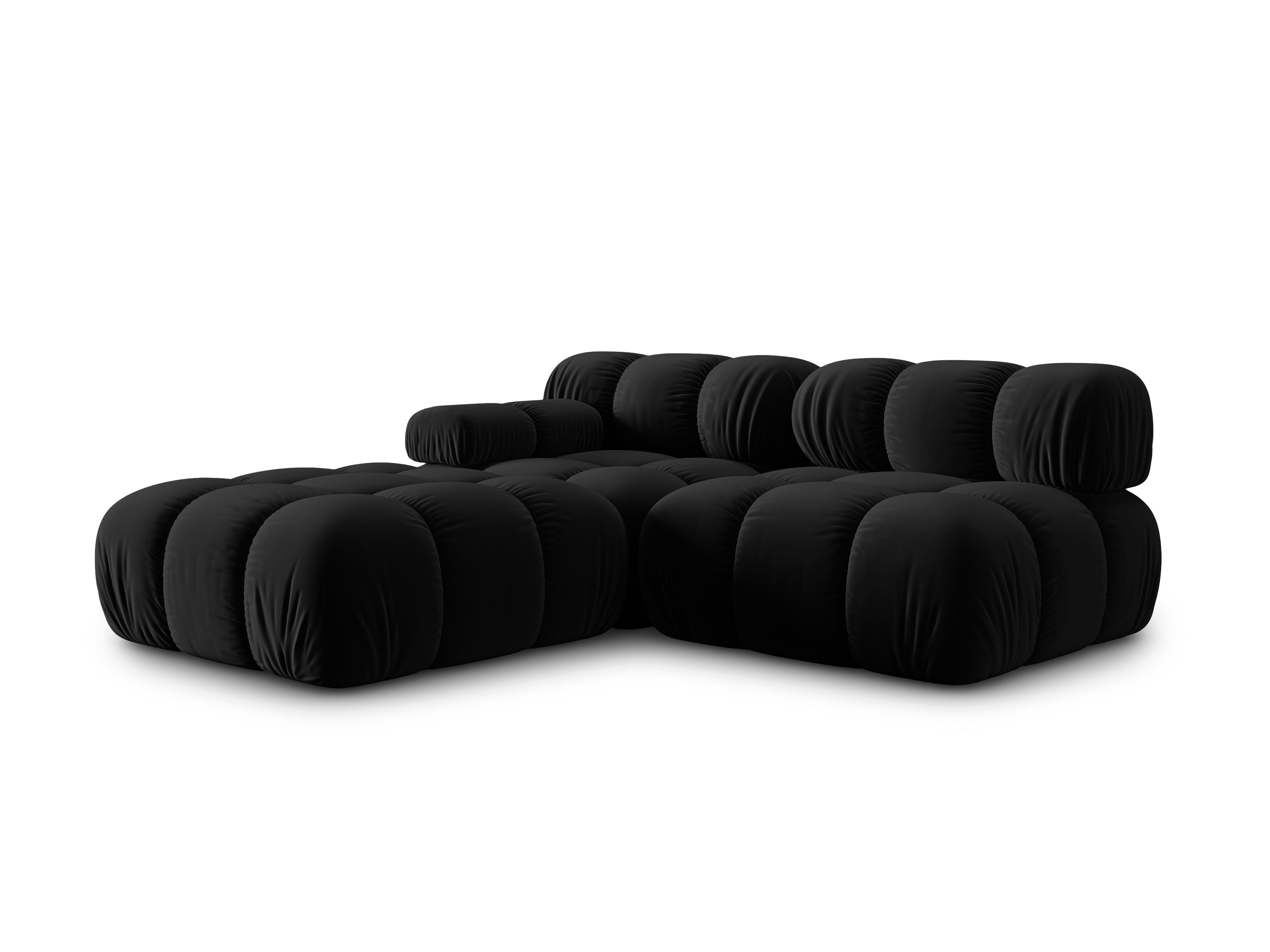 Sofa modułowa aksamitna prawostronna 4-osobowa TROPEA czarny Milo Casa    Eye on Design