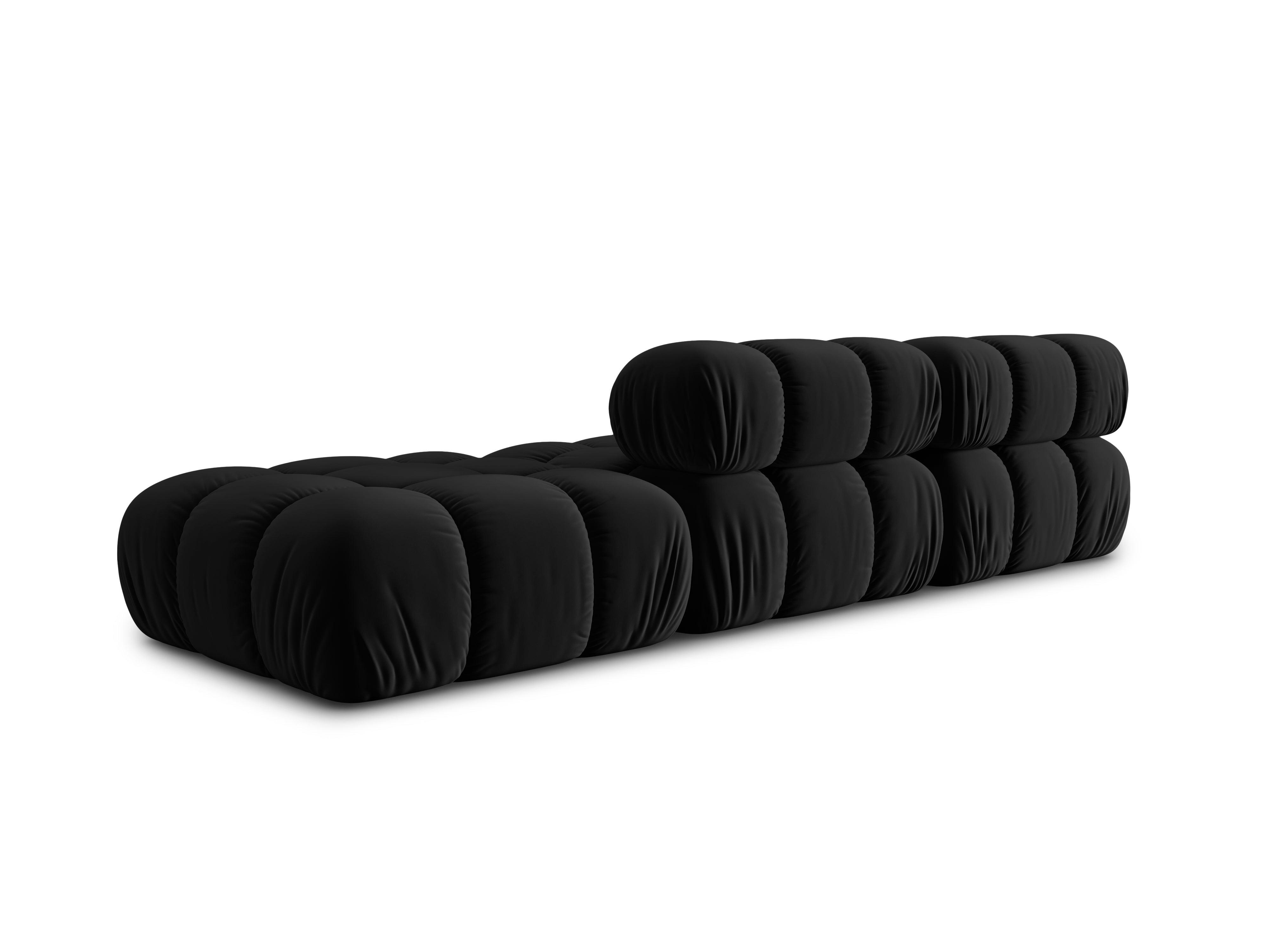 Sofa modułowa aksamitna prawostronna 4-osobowa TROPEA czarny Milo Casa    Eye on Design