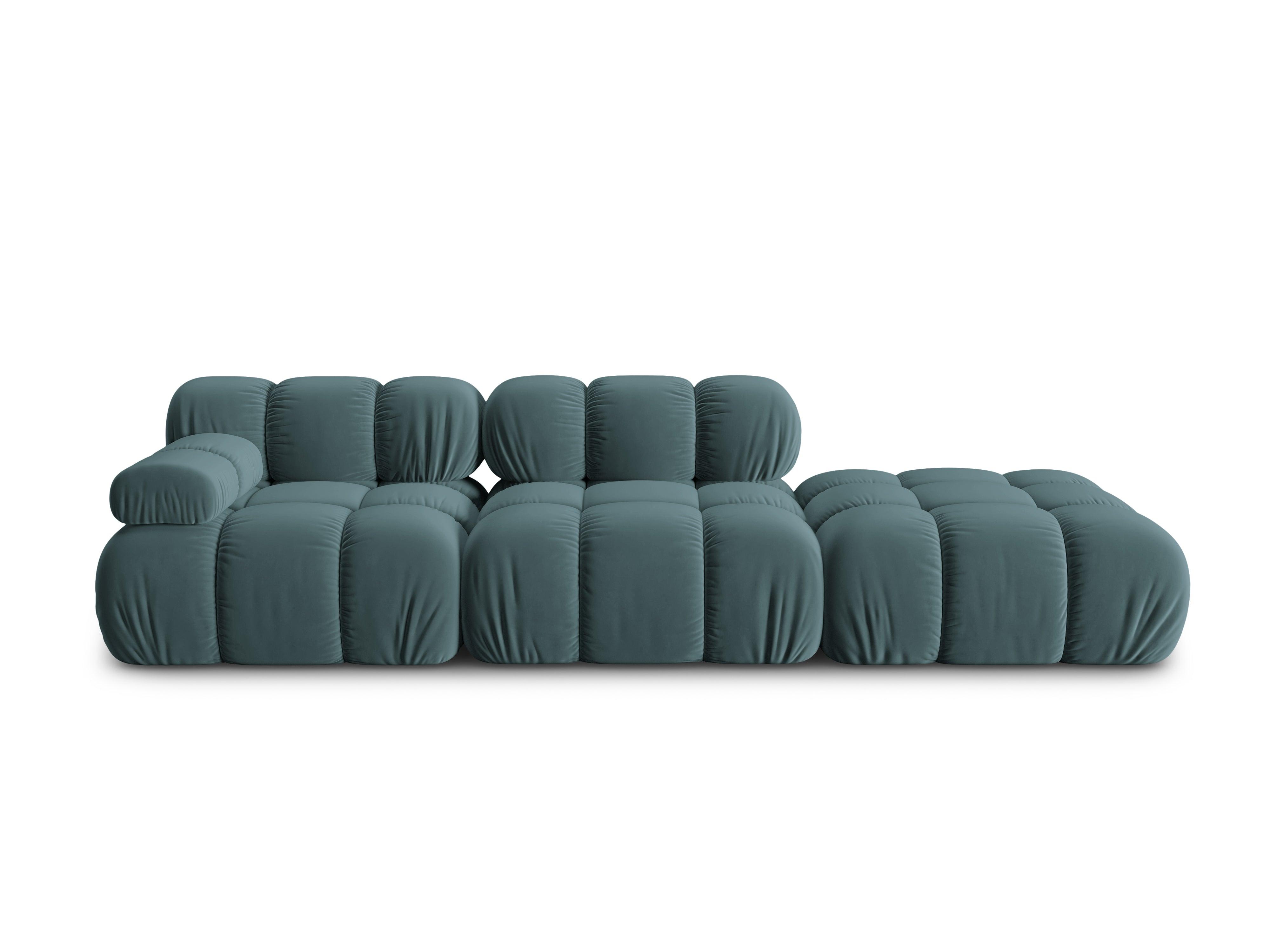 Sofa modułowa aksamitna prawostronna 4-osobowa TROPEA petrol Milo Casa    Eye on Design