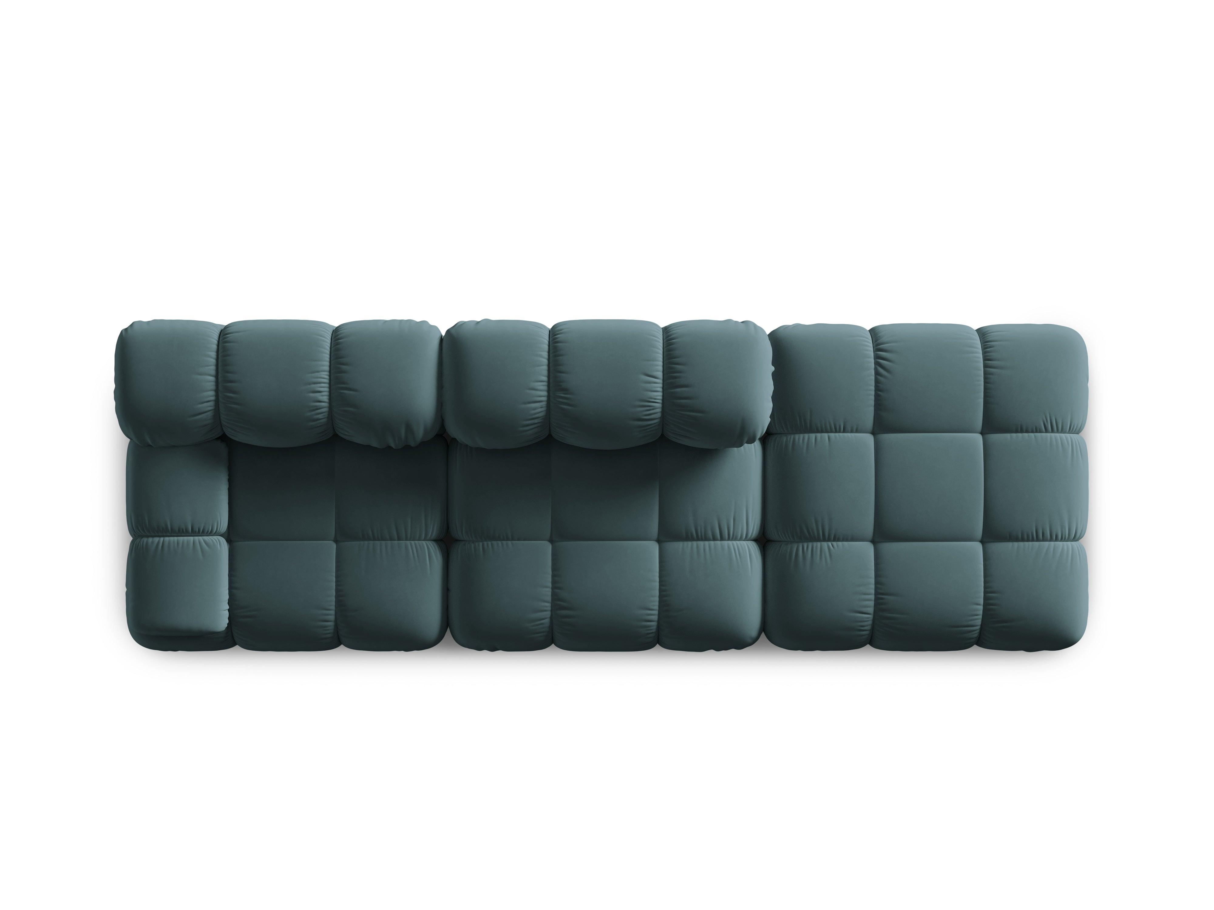 Sofa modułowa aksamitna prawostronna 4-osobowa TROPEA petrol Milo Casa    Eye on Design