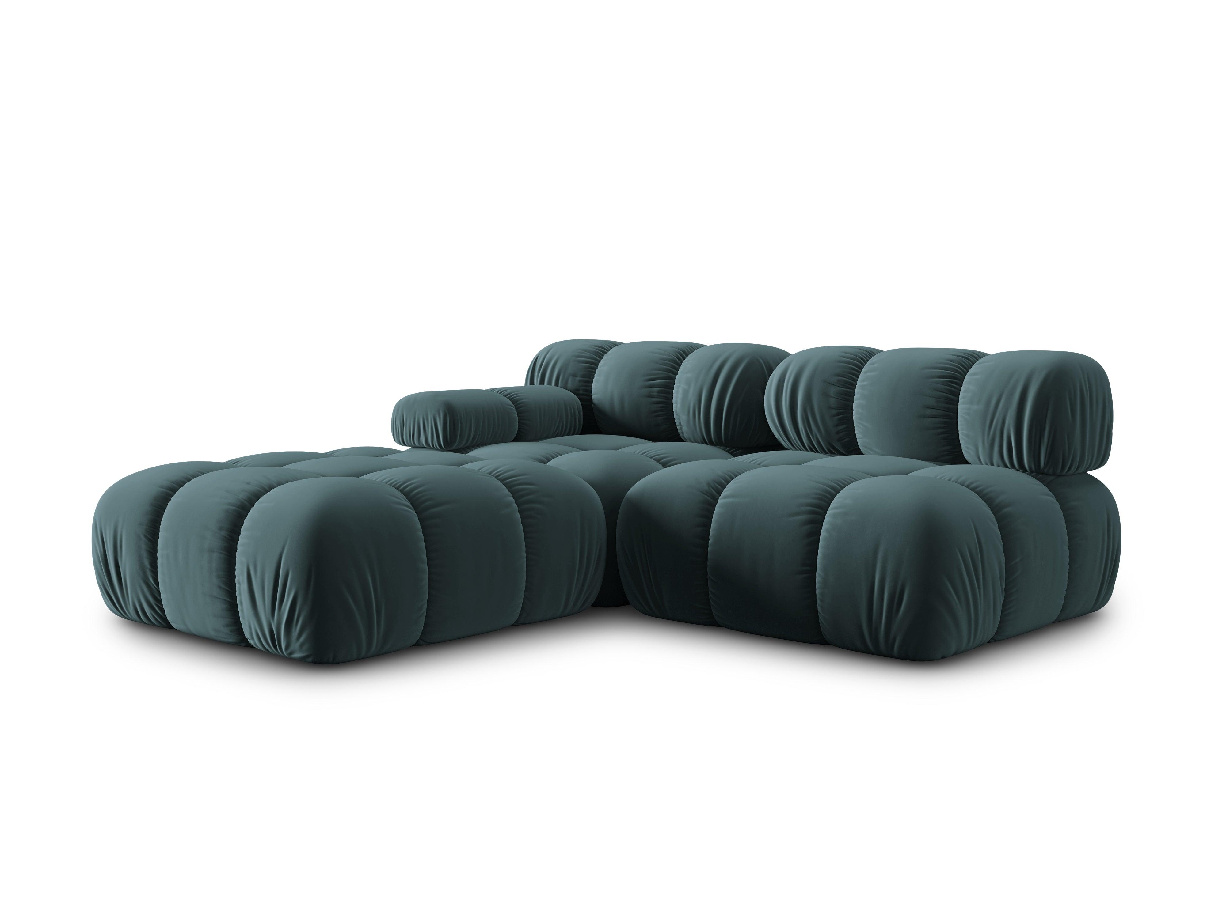 Sofa modułowa aksamitna prawostronna 4-osobowa TROPEA petrol Milo Casa    Eye on Design