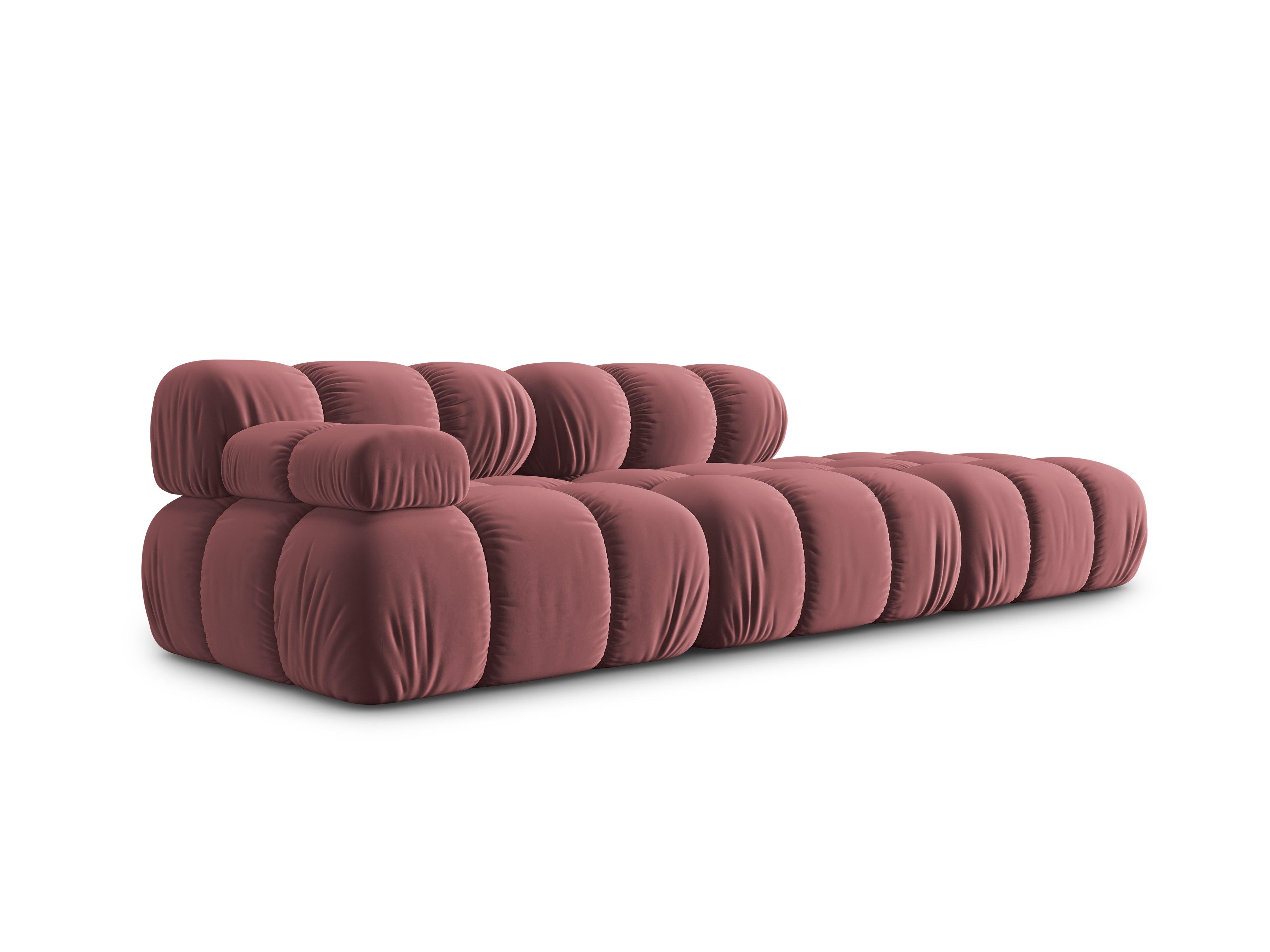 Sofa modułowa aksamitna prawostronna 4-osobowa TROPEA różowy Milo Casa    Eye on Design