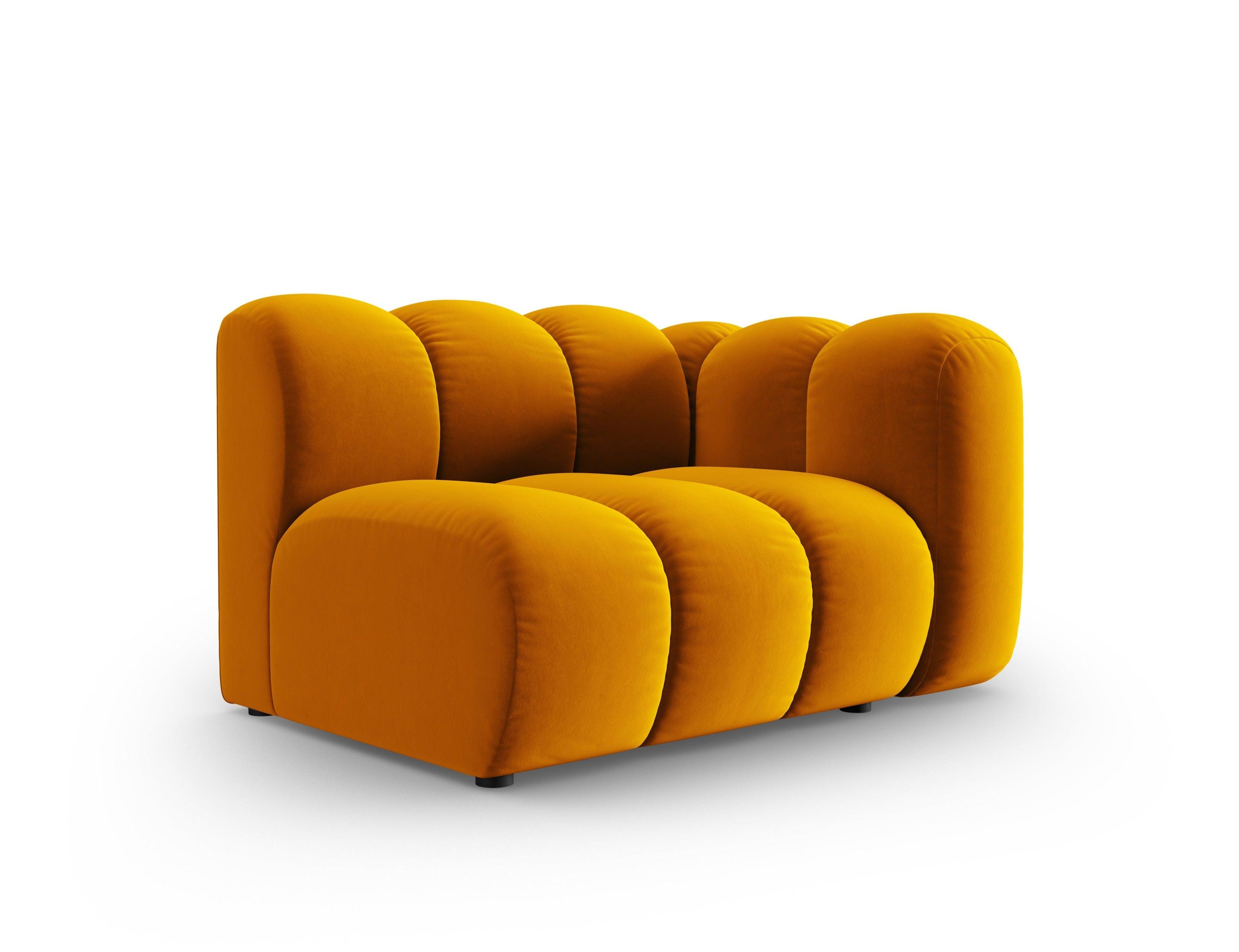 Sofa modułowa aksamitna prawostronna SKYLER musztardowy - element końcowy Interieurs 86    Eye on Design