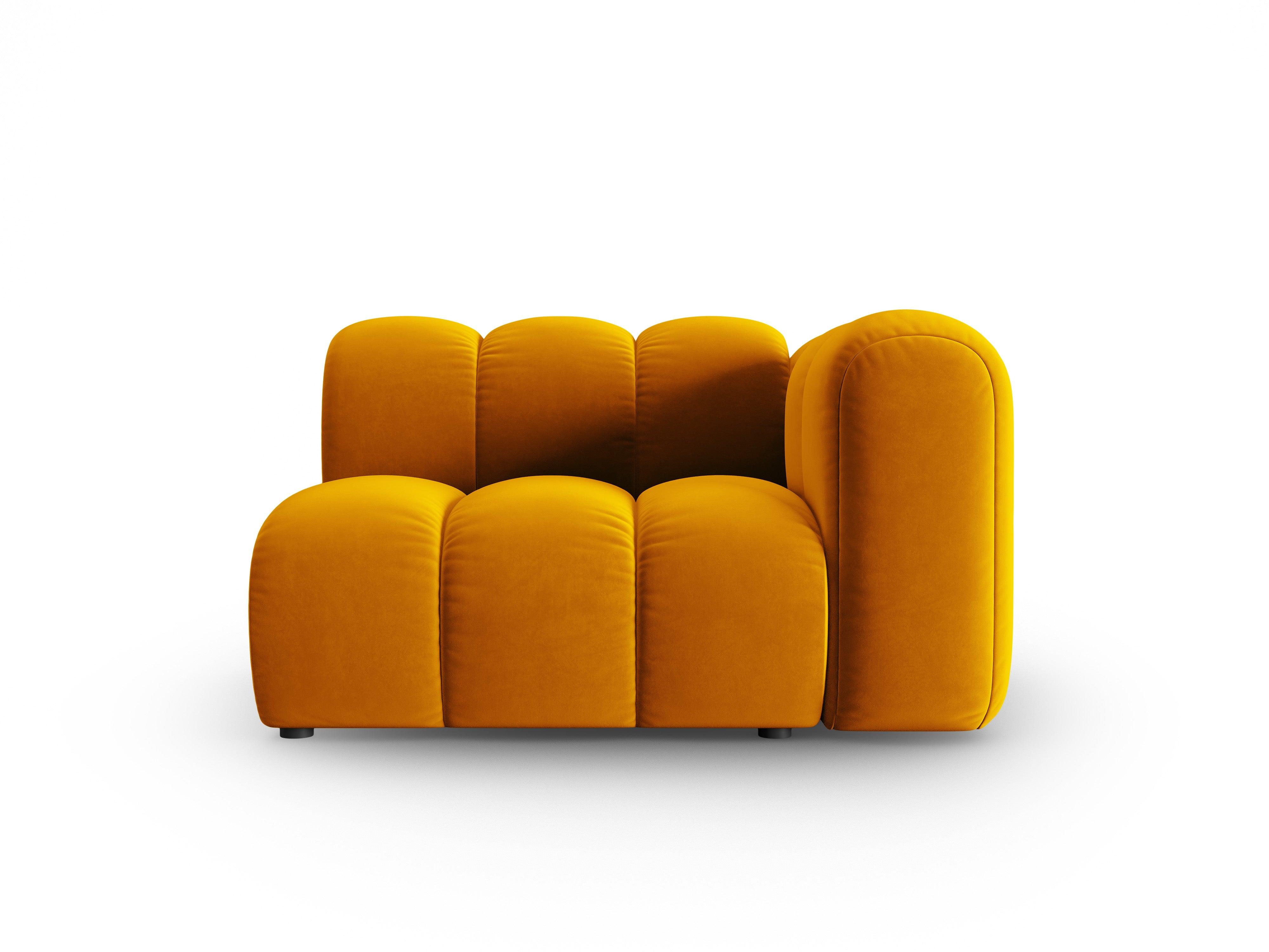 Sofa modułowa aksamitna prawostronna SKYLER musztardowy - element końcowy Interieurs 86    Eye on Design