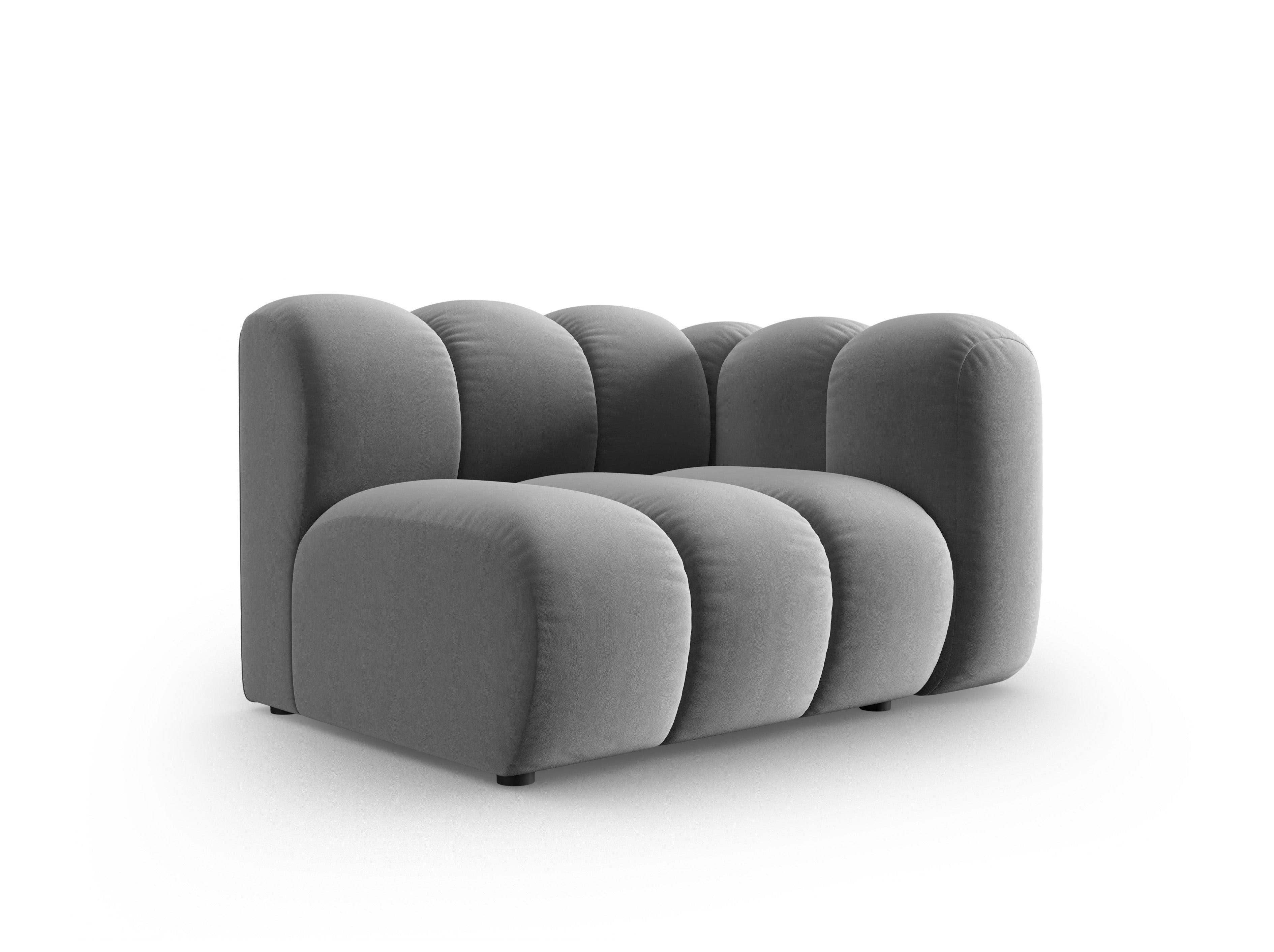 Sofa modułowa aksamitna prawostronna SKYLER szary - element końcowy Interieurs 86    Eye on Design