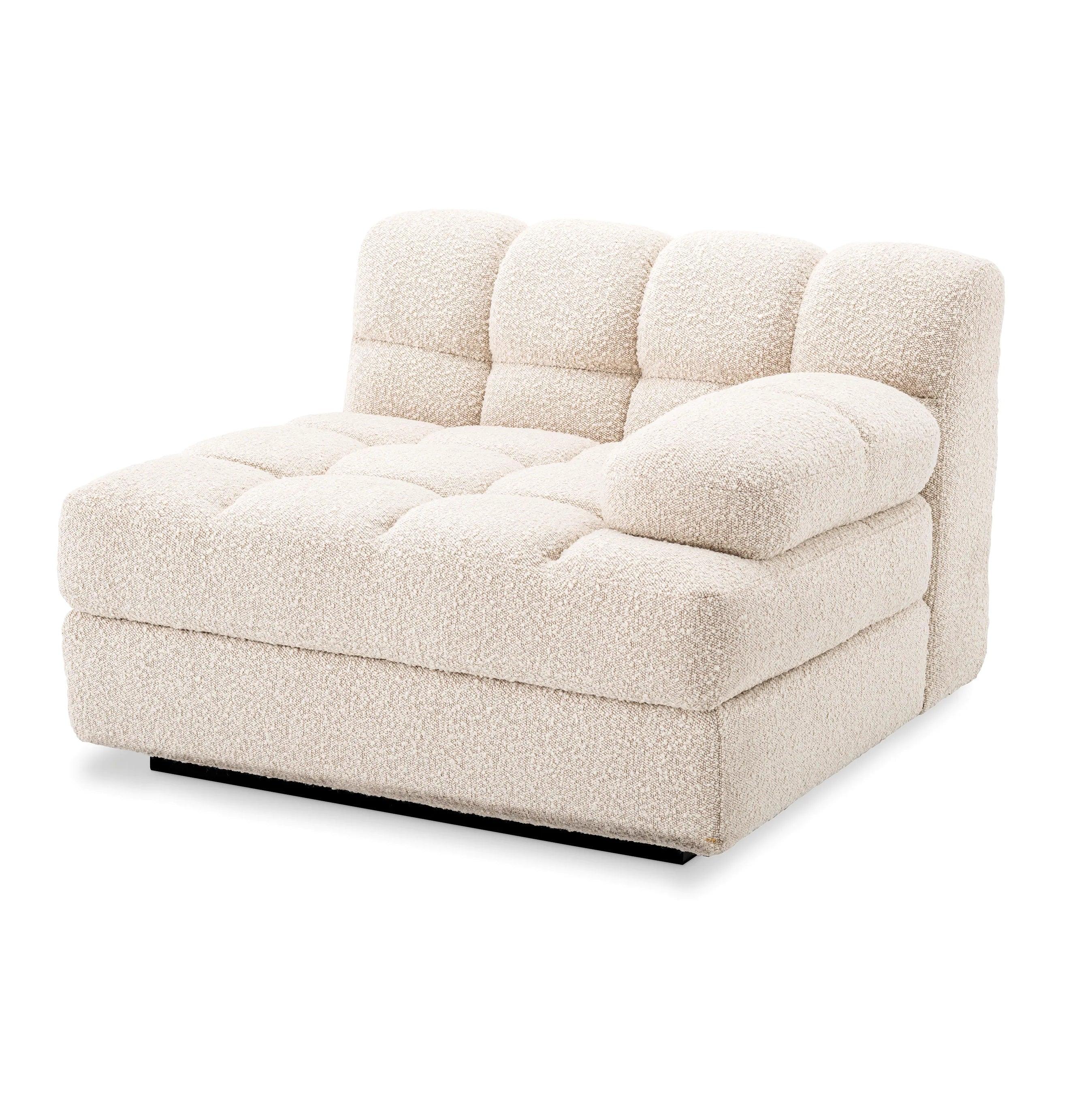 Sofa modułowa w tkaninie boucle DEAN - siedzisko narożne kremowe Eichholtz prawostronny   Eye on Design