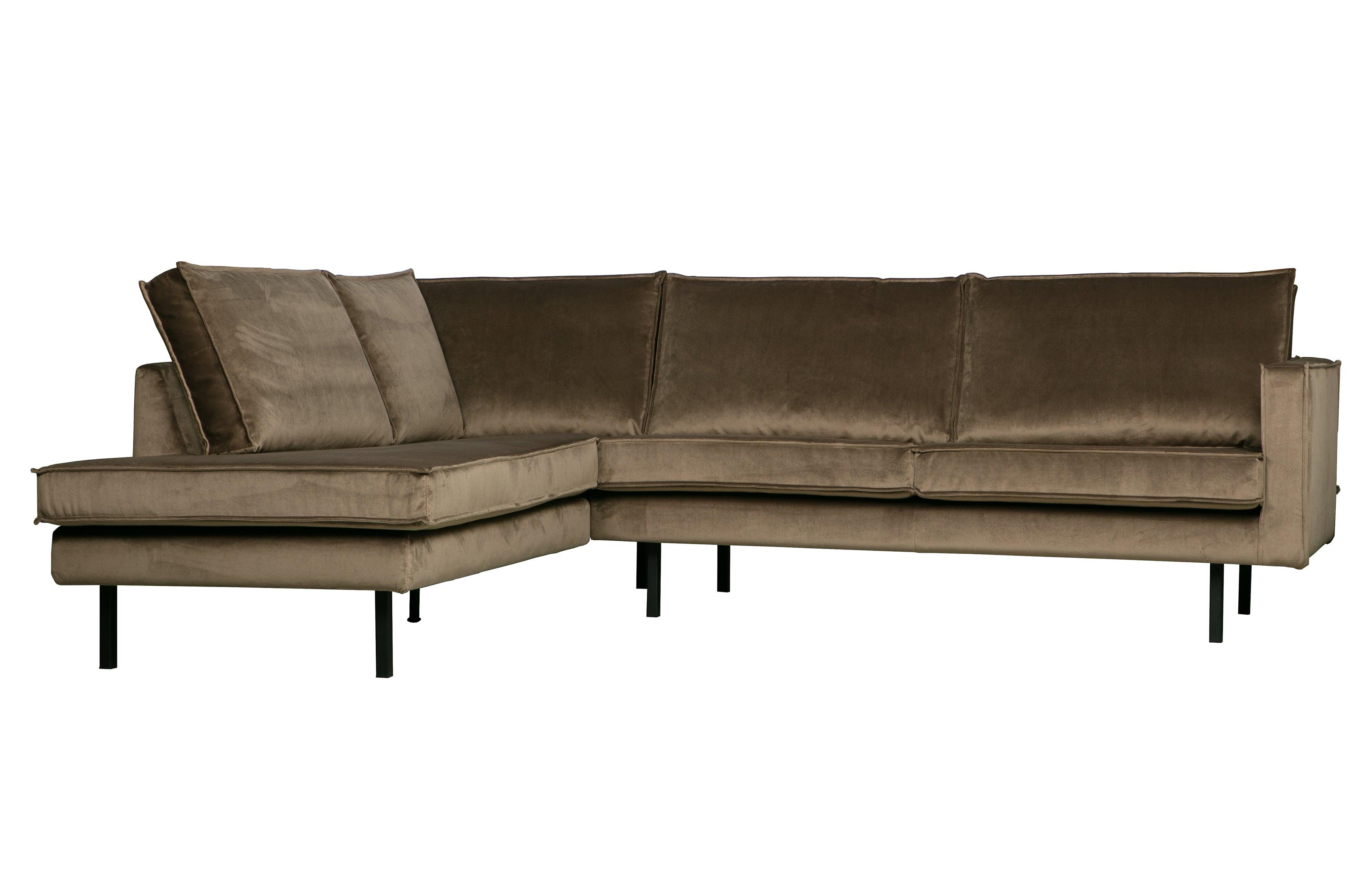 Sofa narożna aksamitna lewostronna RODEO taupe Be Pure    Eye on Design