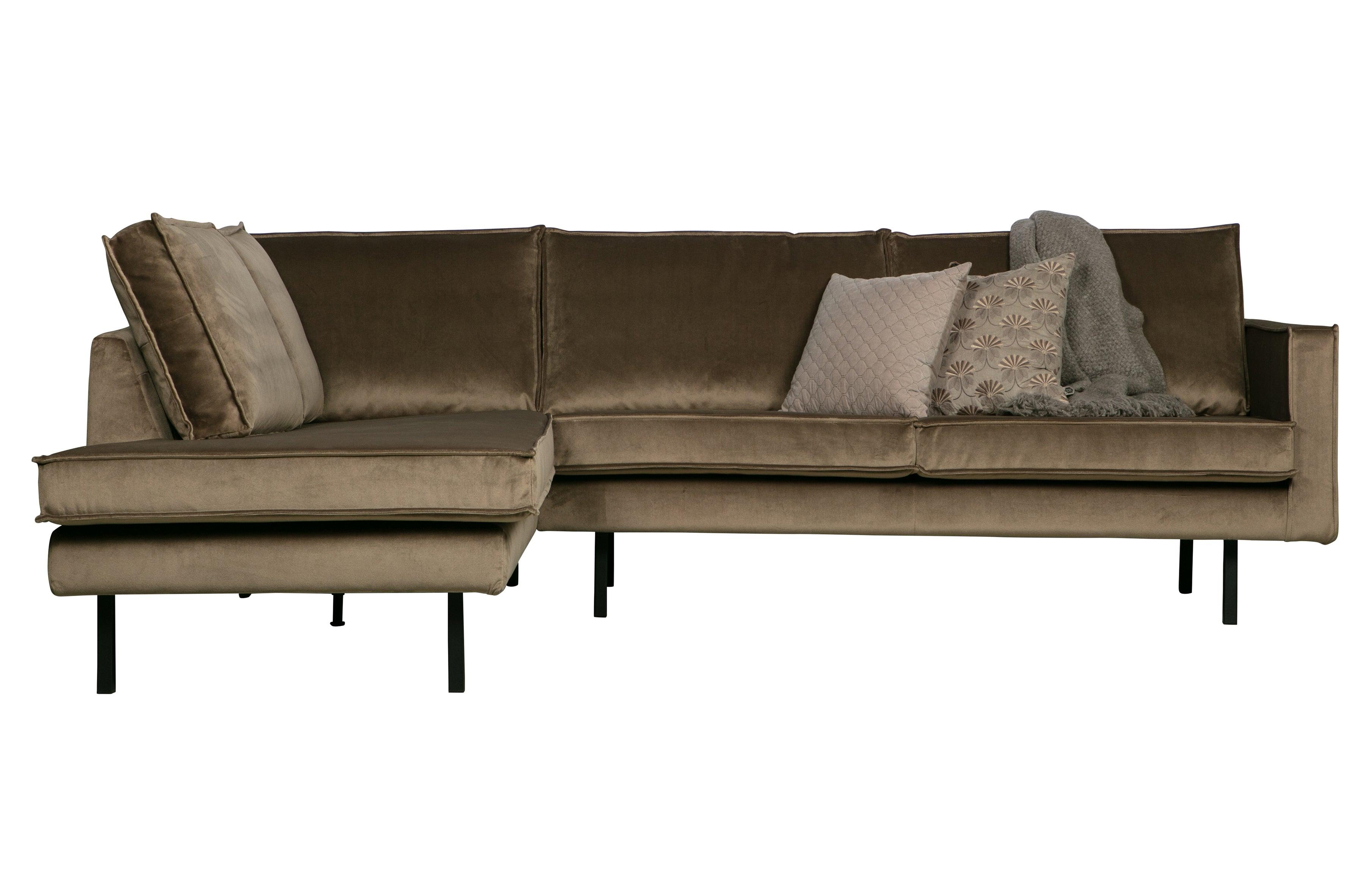 Sofa narożna aksamitna lewostronna RODEO taupe Be Pure    Eye on Design