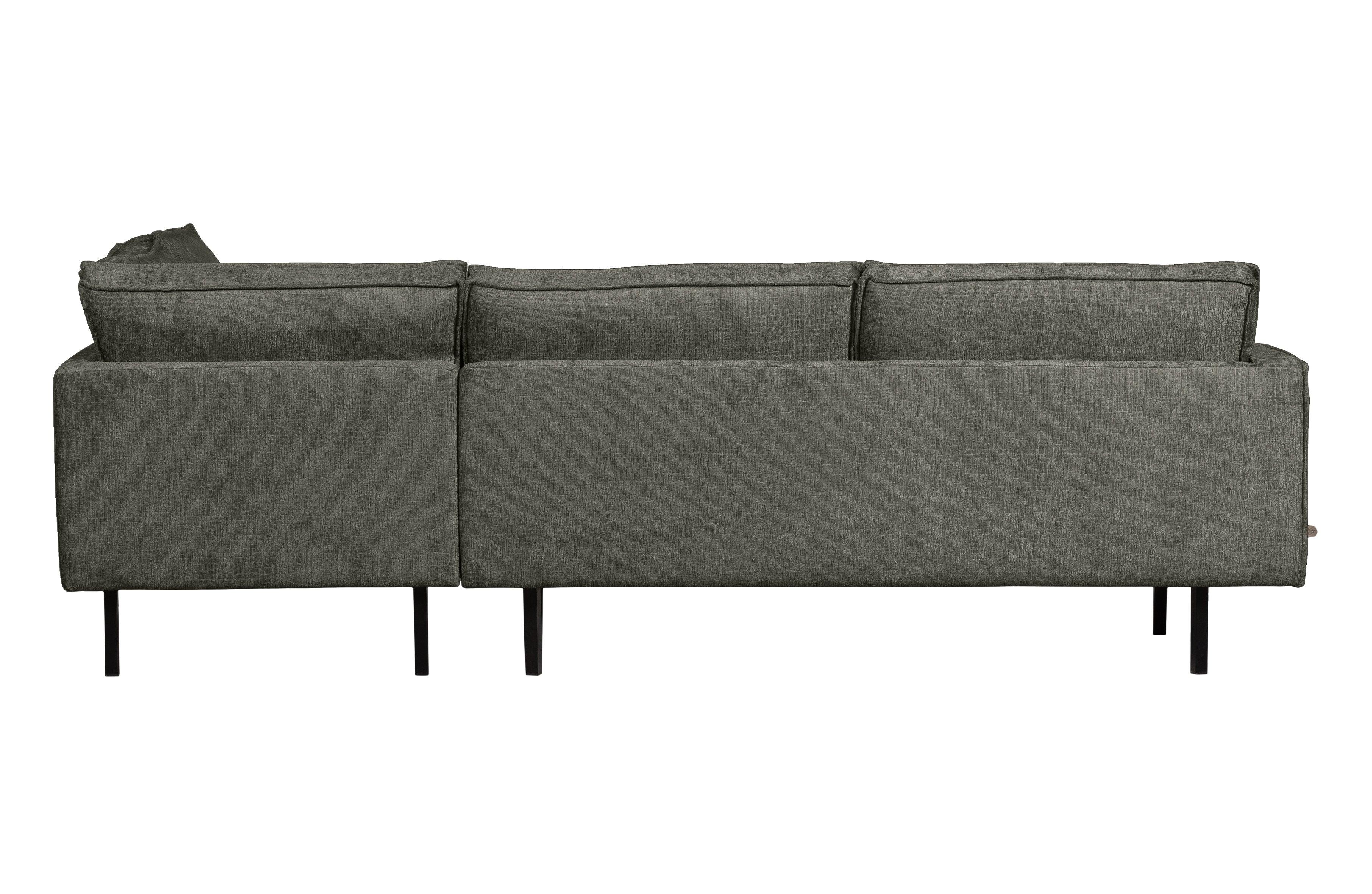 Sofa narożna welurowa prawostronna RODEO szarozielony Be Pure    Eye on Design