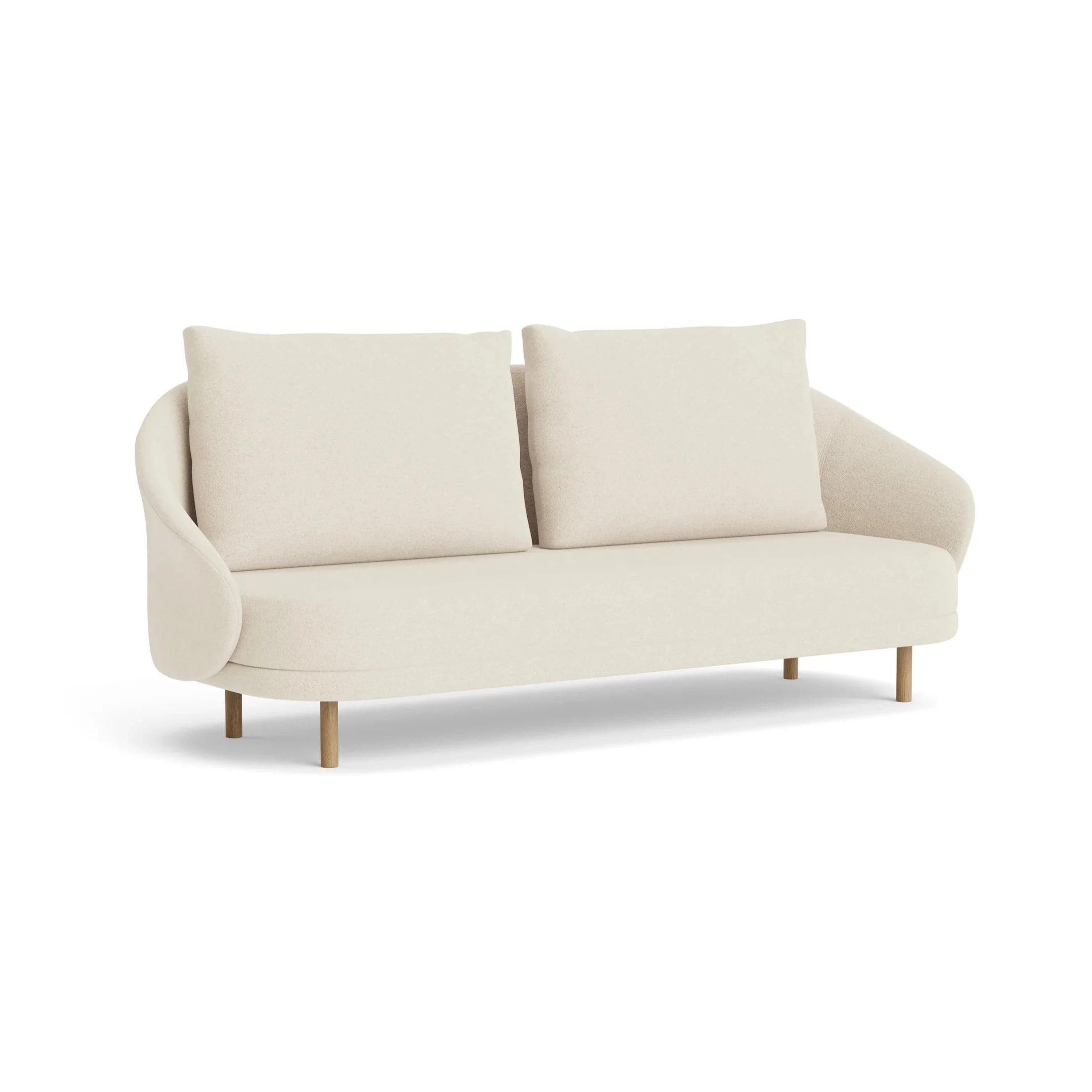 Sofa NEW WAVE dębowy NORR11 naturalny dębowy tkanina boucle kremowy  Eye on Design