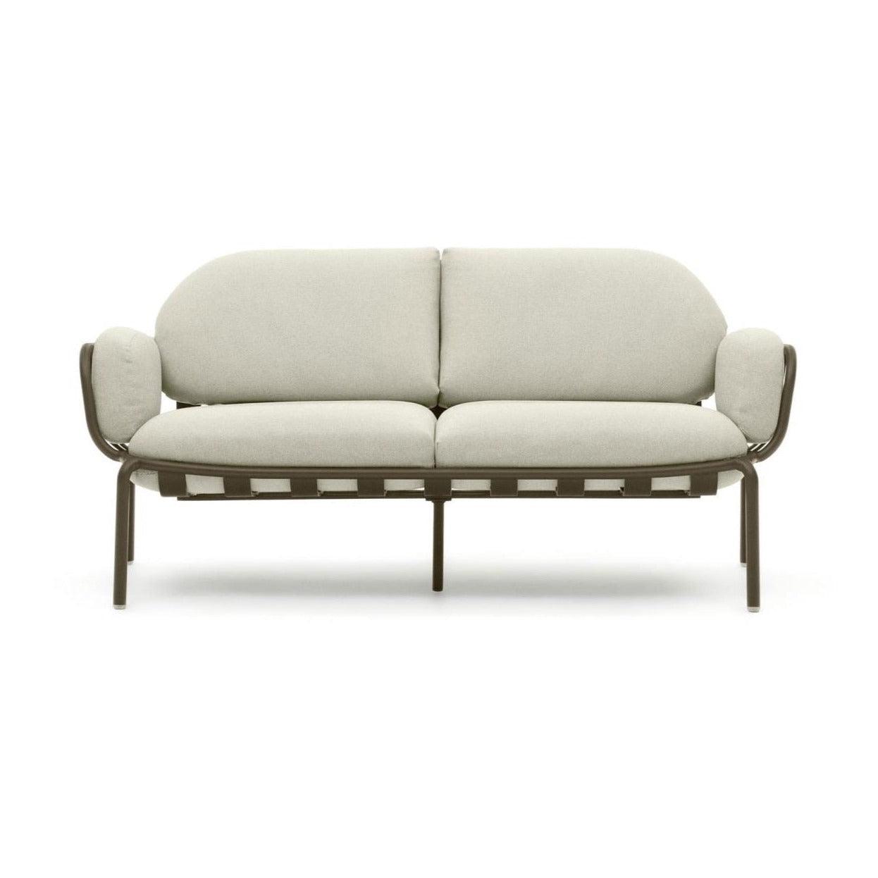 Sofa ogrodowa 2-osobowa JONCOLS beżowy z oliwkową podstawą La Forma    Eye on Design