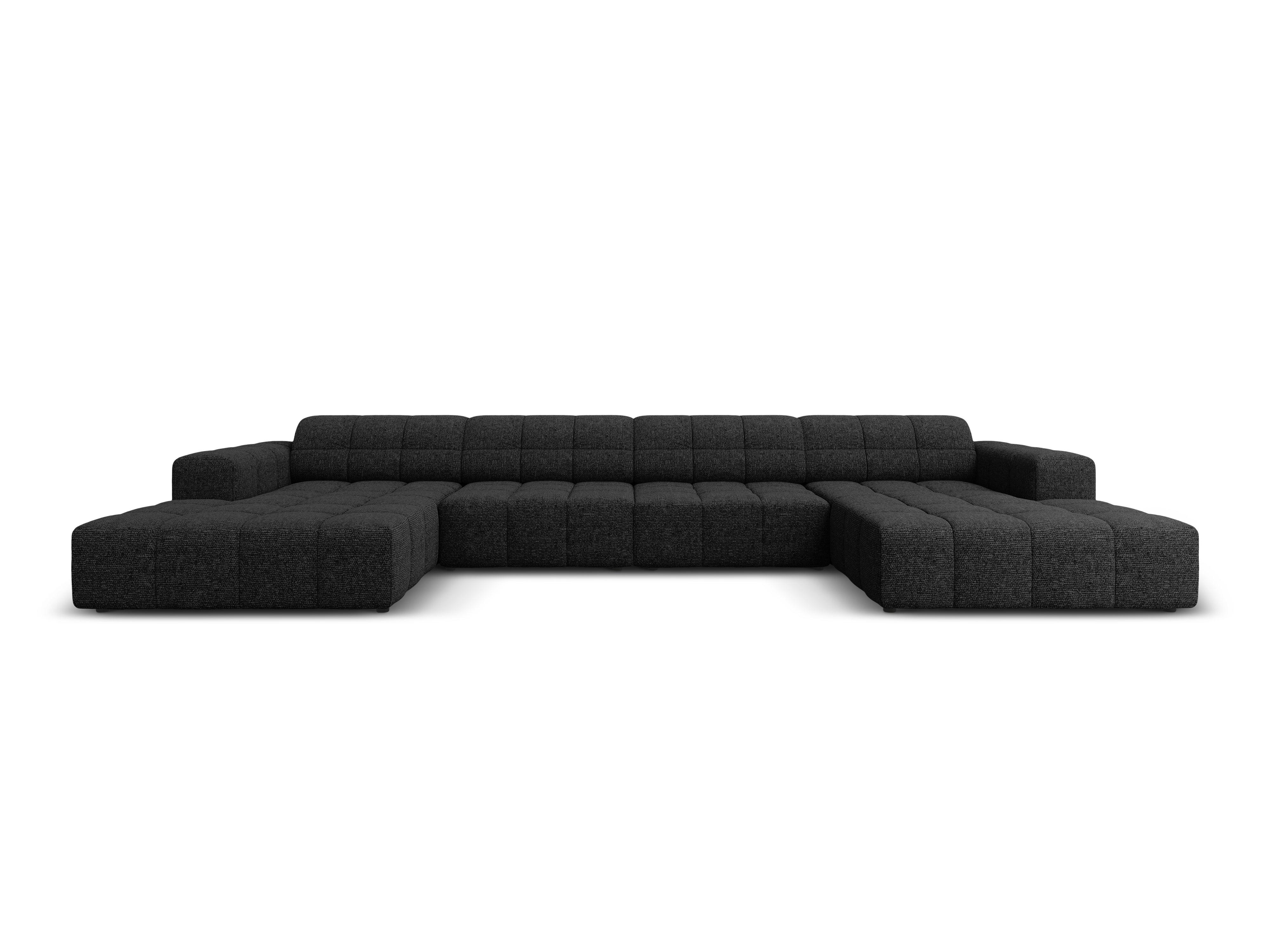 Sofa panoramiczna 6-osobowa CHICAGO czarny szenil Cosmopolitan Design    Eye on Design