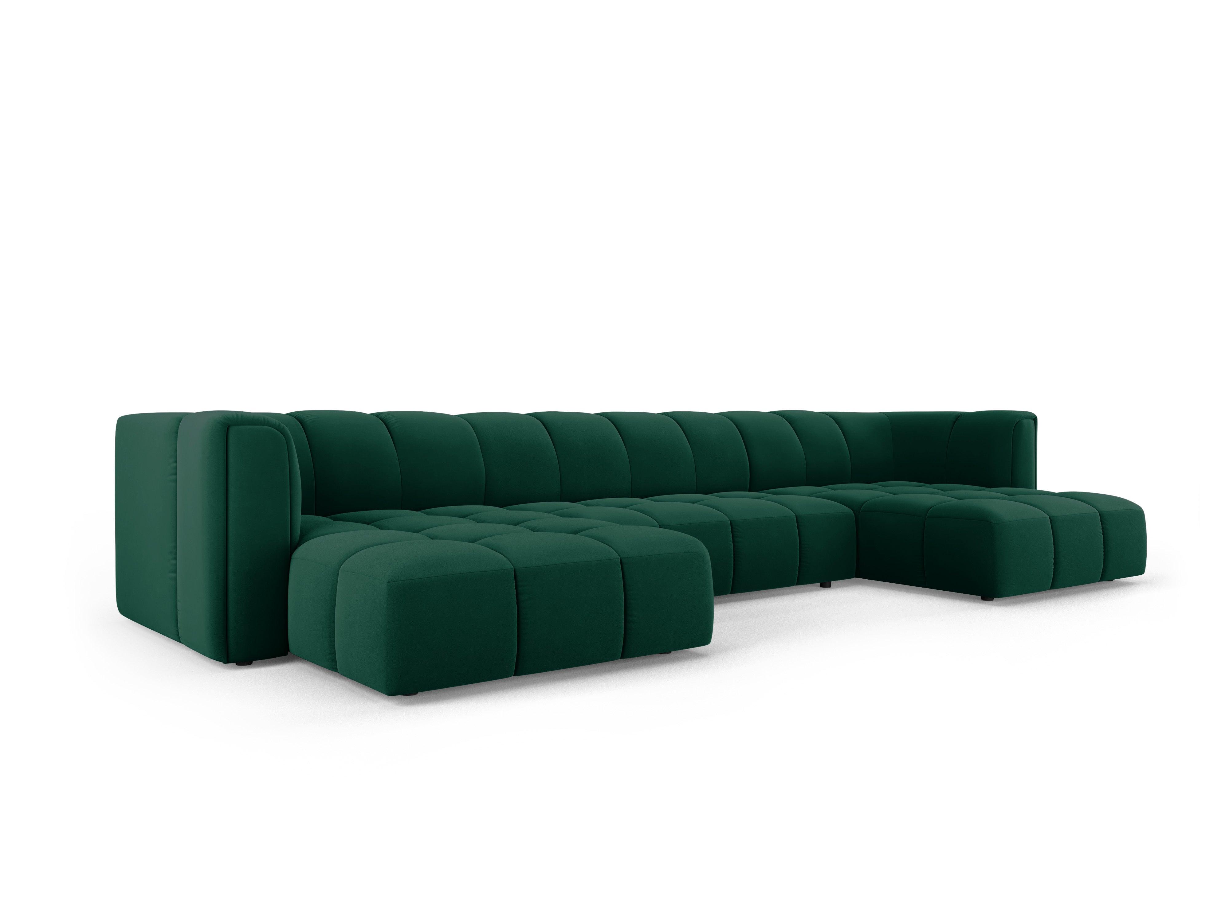 Sofa panoramiczna aksamitna FRANCESCA butelkowa zieleń Milo Casa    Eye on Design