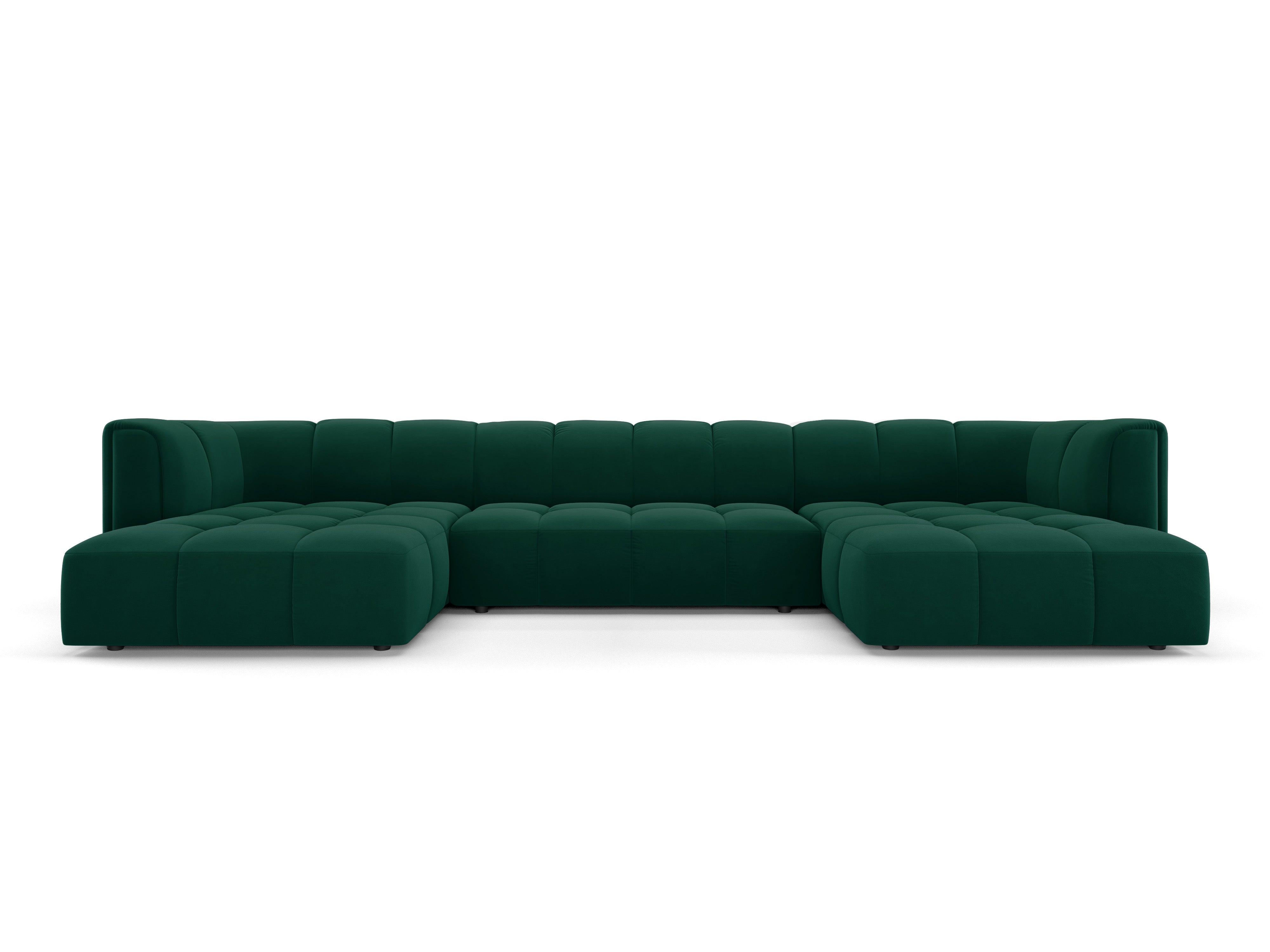 Sofa panoramiczna aksamitna FRANCESCA butelkowa zieleń Milo Casa    Eye on Design